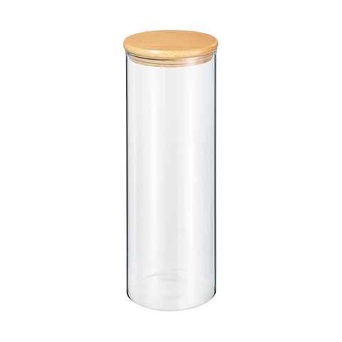 ZASSENHAUS Vorratsglas Vorratsglas 2 Liter Holzdeckel, Glas, Holz, (Stück, 1-tlg., 1 Vorratsglas mit Holzdeckel), Spaghettiglas Lebensmittelaufbewahrung