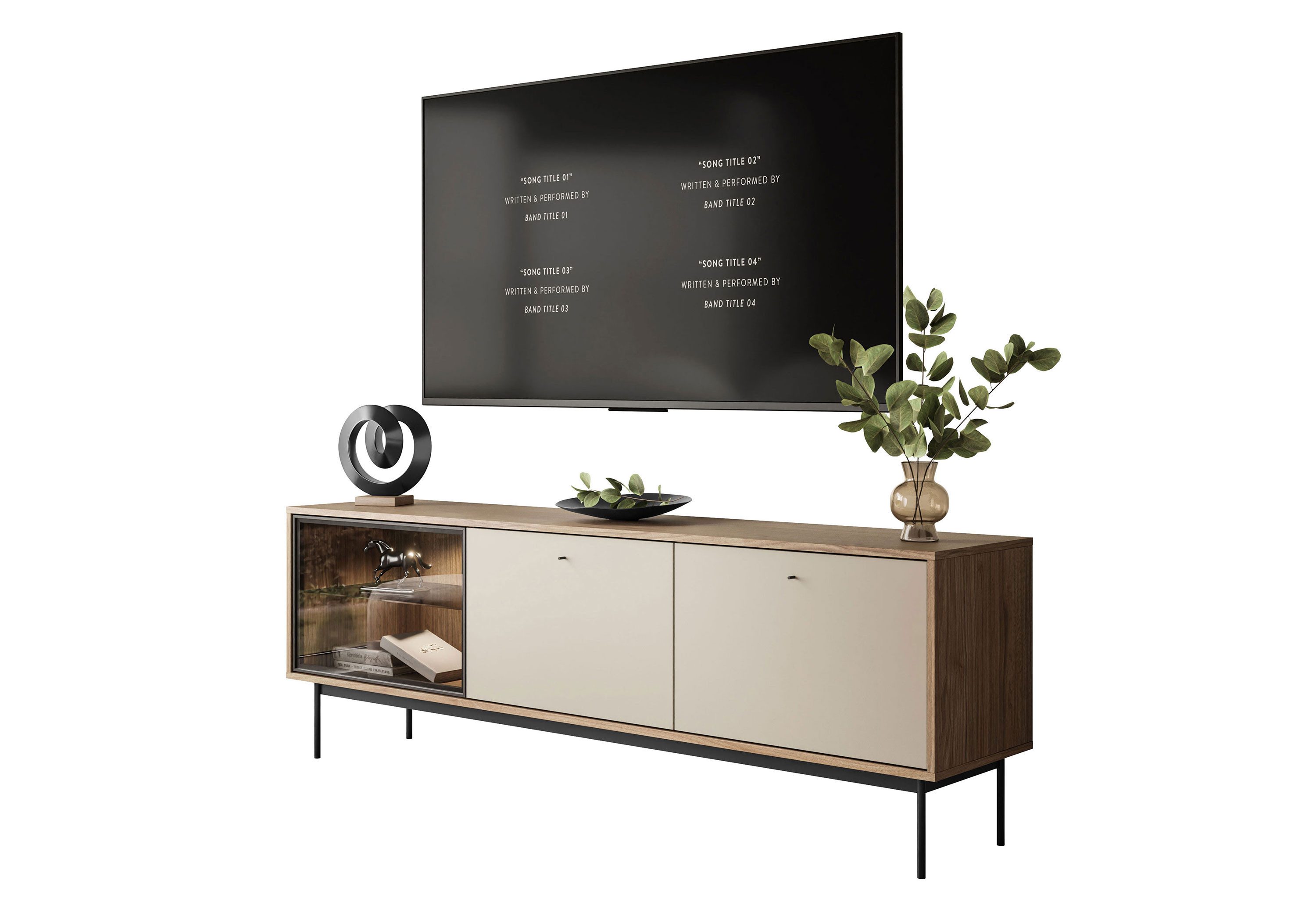 Lookway TV-Schrank ISA TV-Lowboard mit LED-Beleuchtung