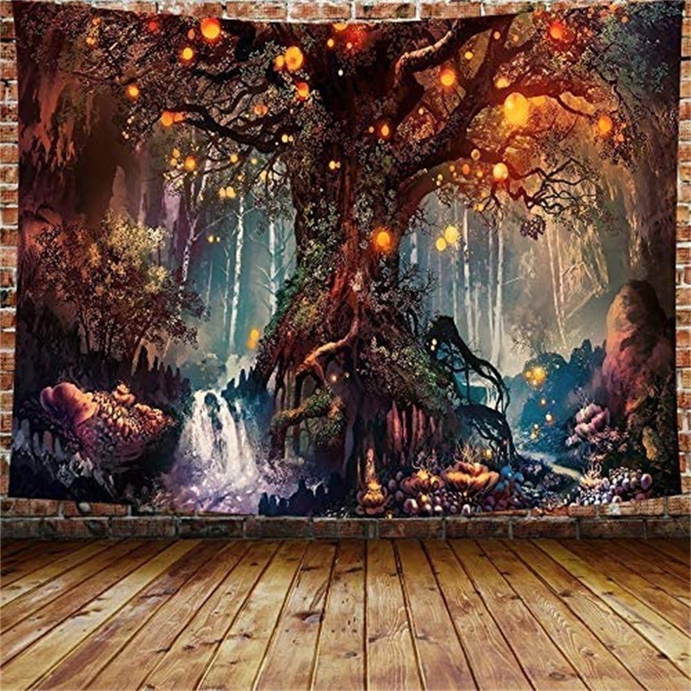 Wandteppich Fantasy-Pflanze,150*130CM magischer Wald,Wandteppich,Fantasie,Märchen, Vaxiuja