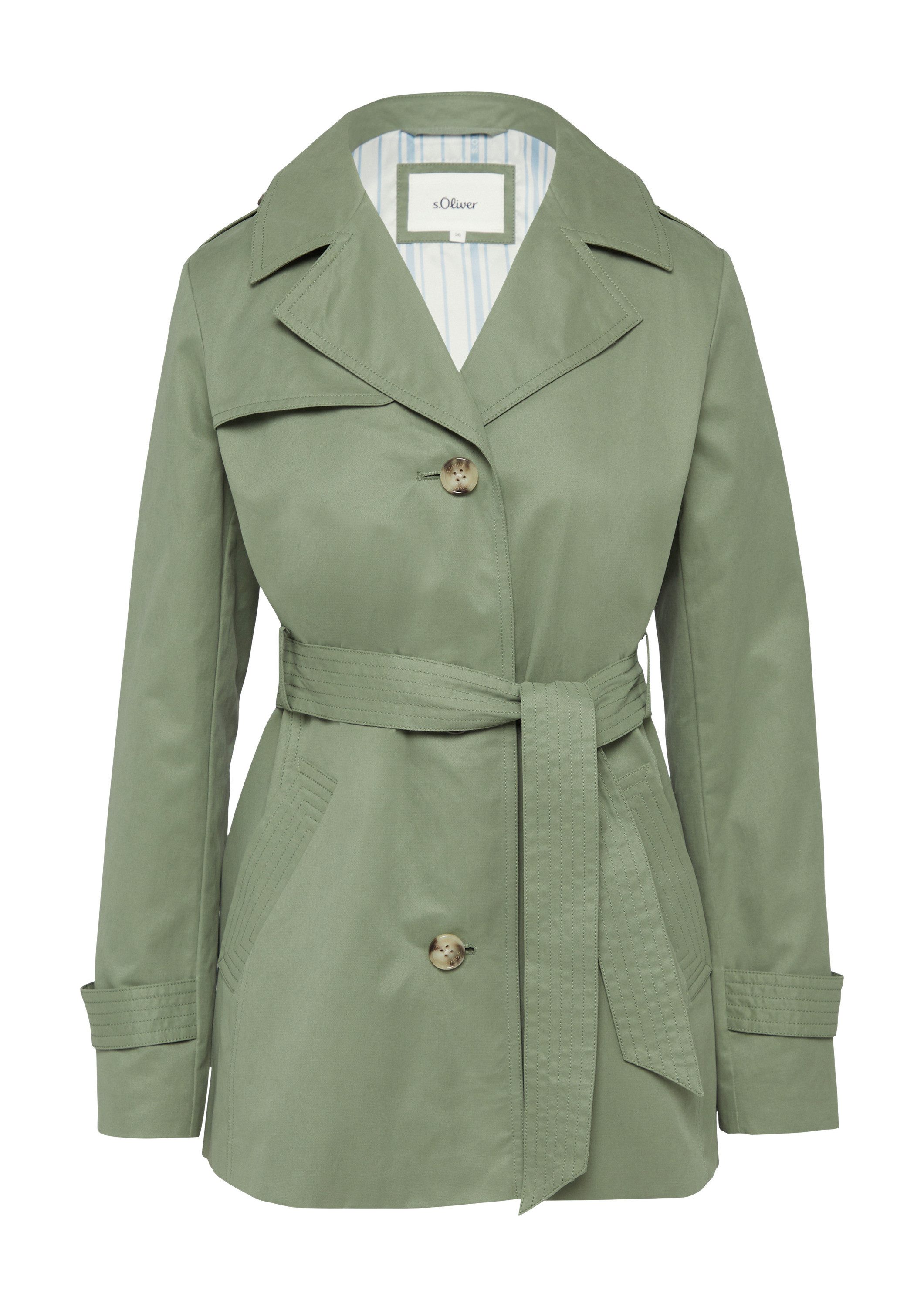 s.Oliver Funktionsjacke Outdoor-Jacke Kurzer Trench mit Gürtel günstig online kaufen