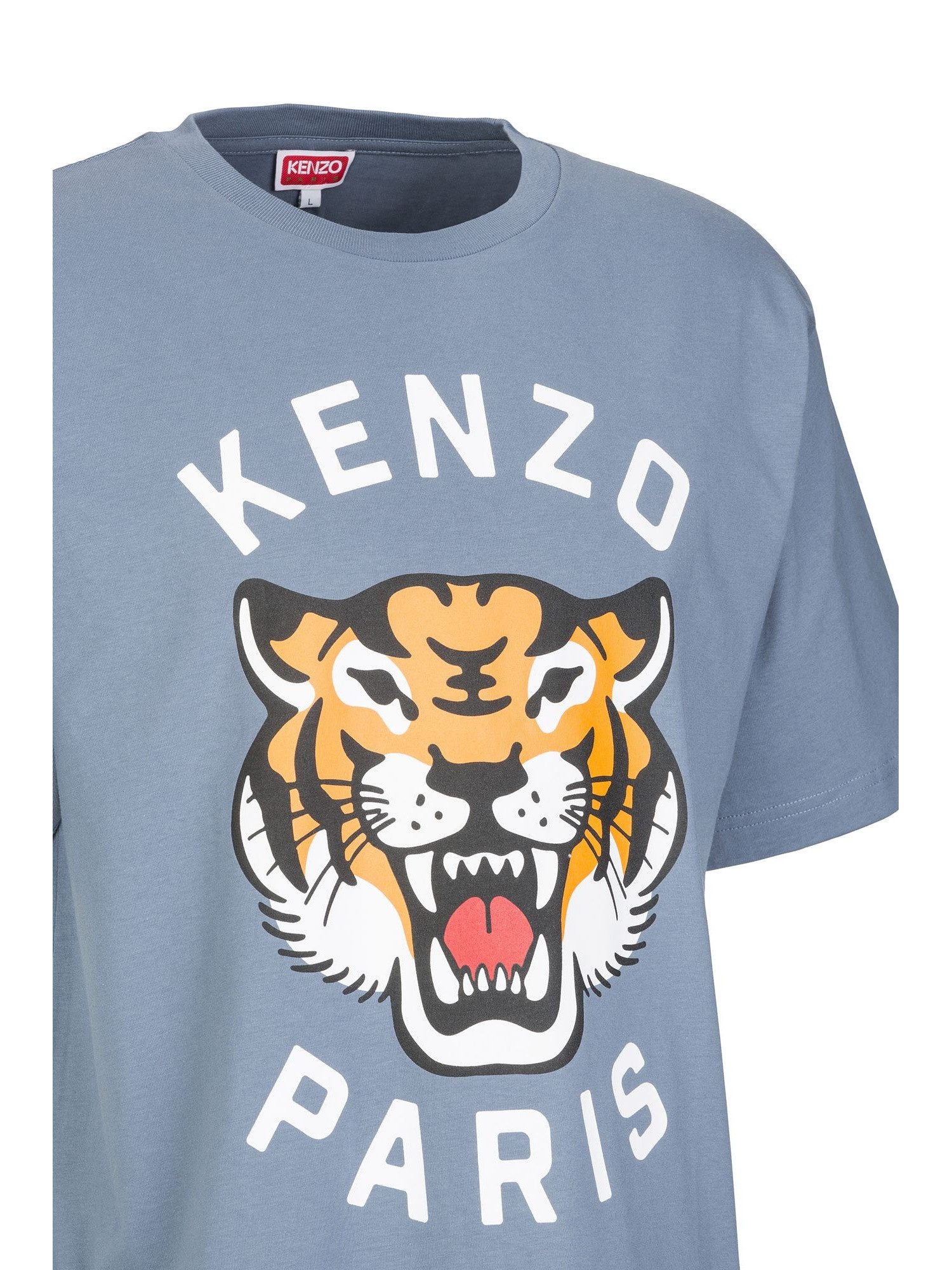 KENZO T-Shirt Tee Oversize Unisex Lucky Tiger Di Cotone