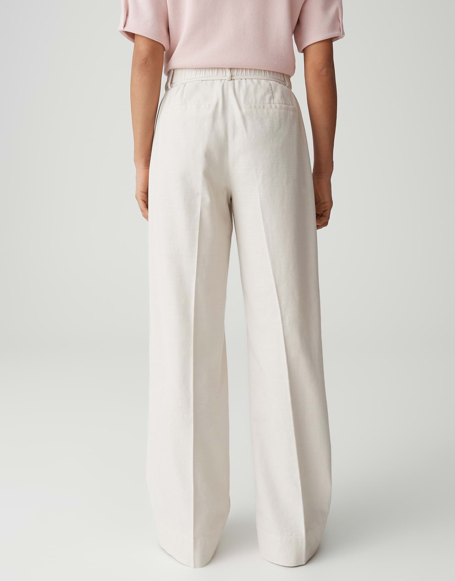 OPUS Bundfaltenhose Meeri coastal aus nachhaltigem Cotton Leinen Mix Nahttaschen vorne, natürlicher Griff