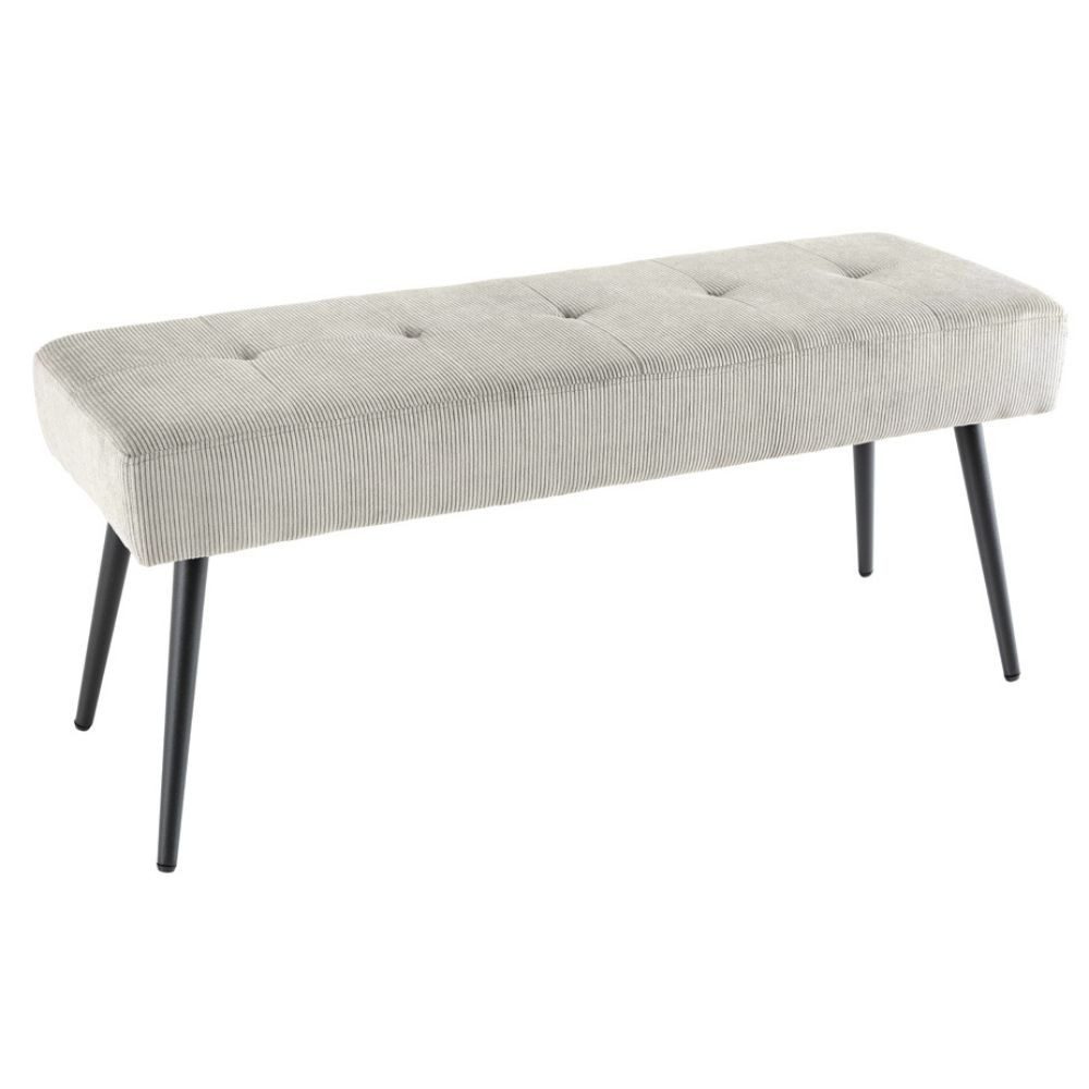LebensWohnArt Sitzbank Moderne Sitzbank BELLE 100cm hell-grau Cord