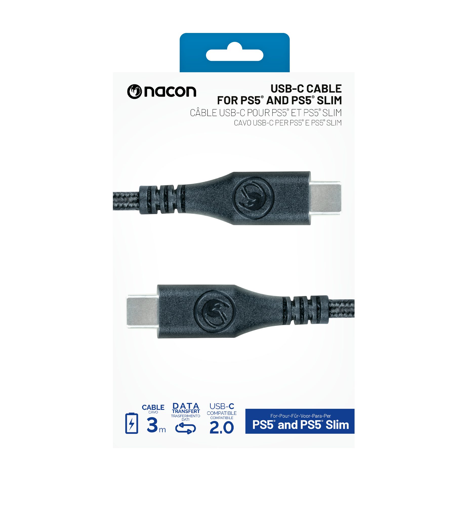 nacon NACON USB-C-Kabel [USB-C, black] Gaming-Controllerkabel