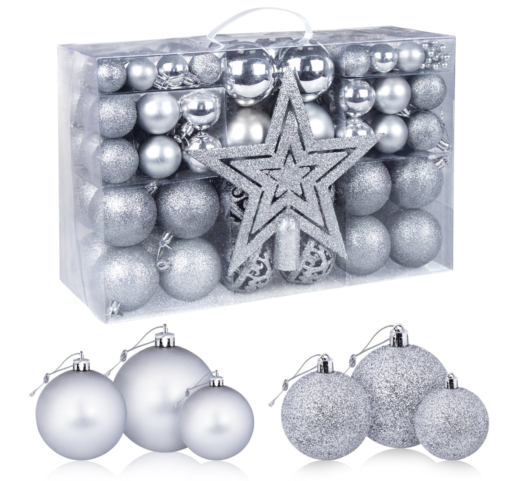 Homewit Christbaumschmuck Weihnachtskugeln Weihnachtsbaumspitze Stern Weihn günstig online kaufen