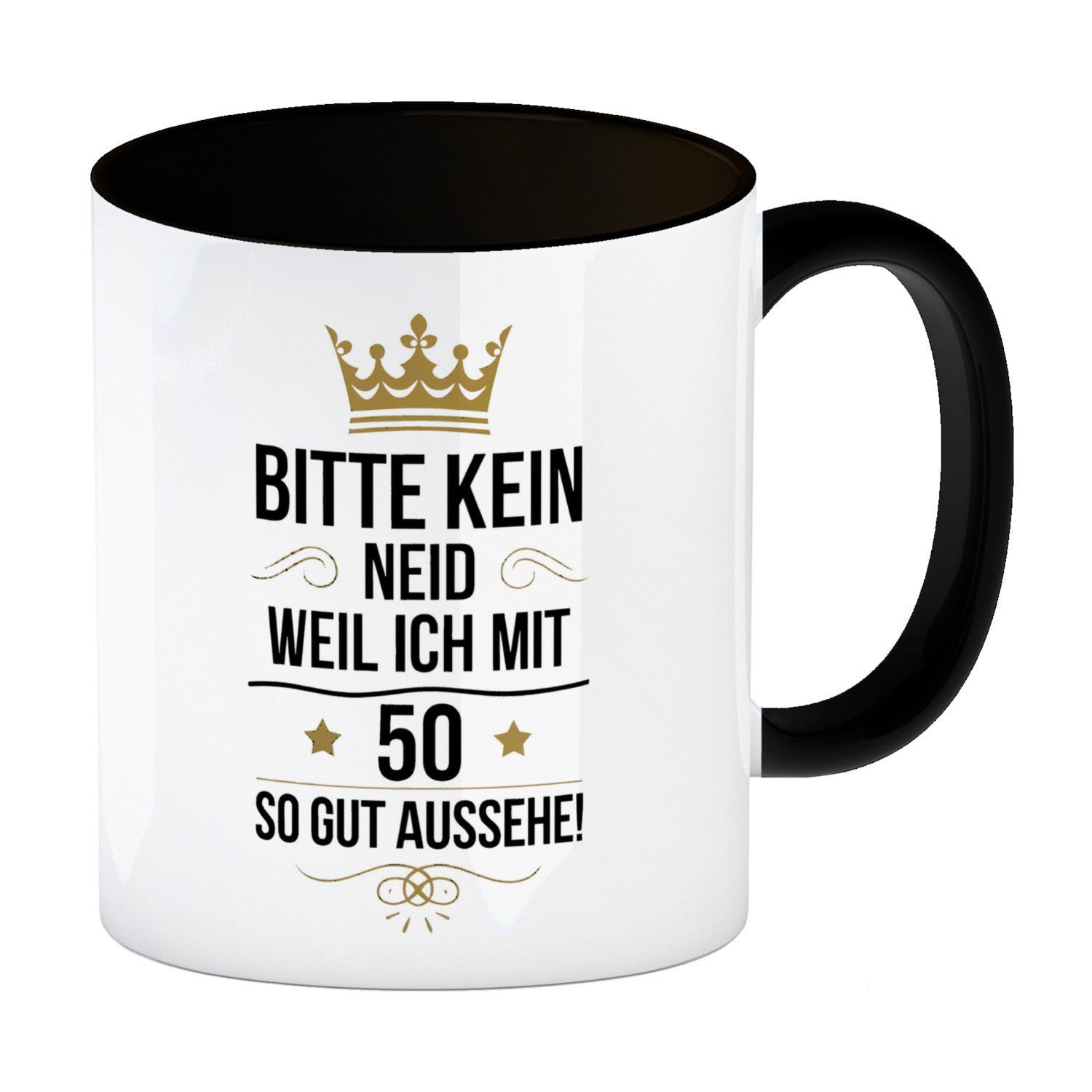 speecheese Tasse BITTE KEIN NEID WEIL ICH MIT 50 SO GUT AUSSEHE Kaffeebecher in