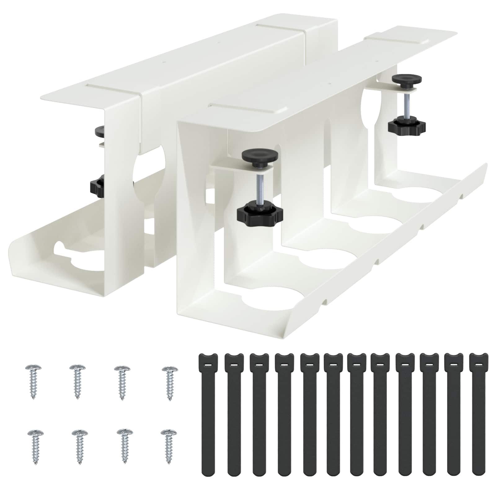 vidaXL Kabelzubehör Kabelwanne unter dem Schreibtisch 2 Stück Weiß, (2-tlg)