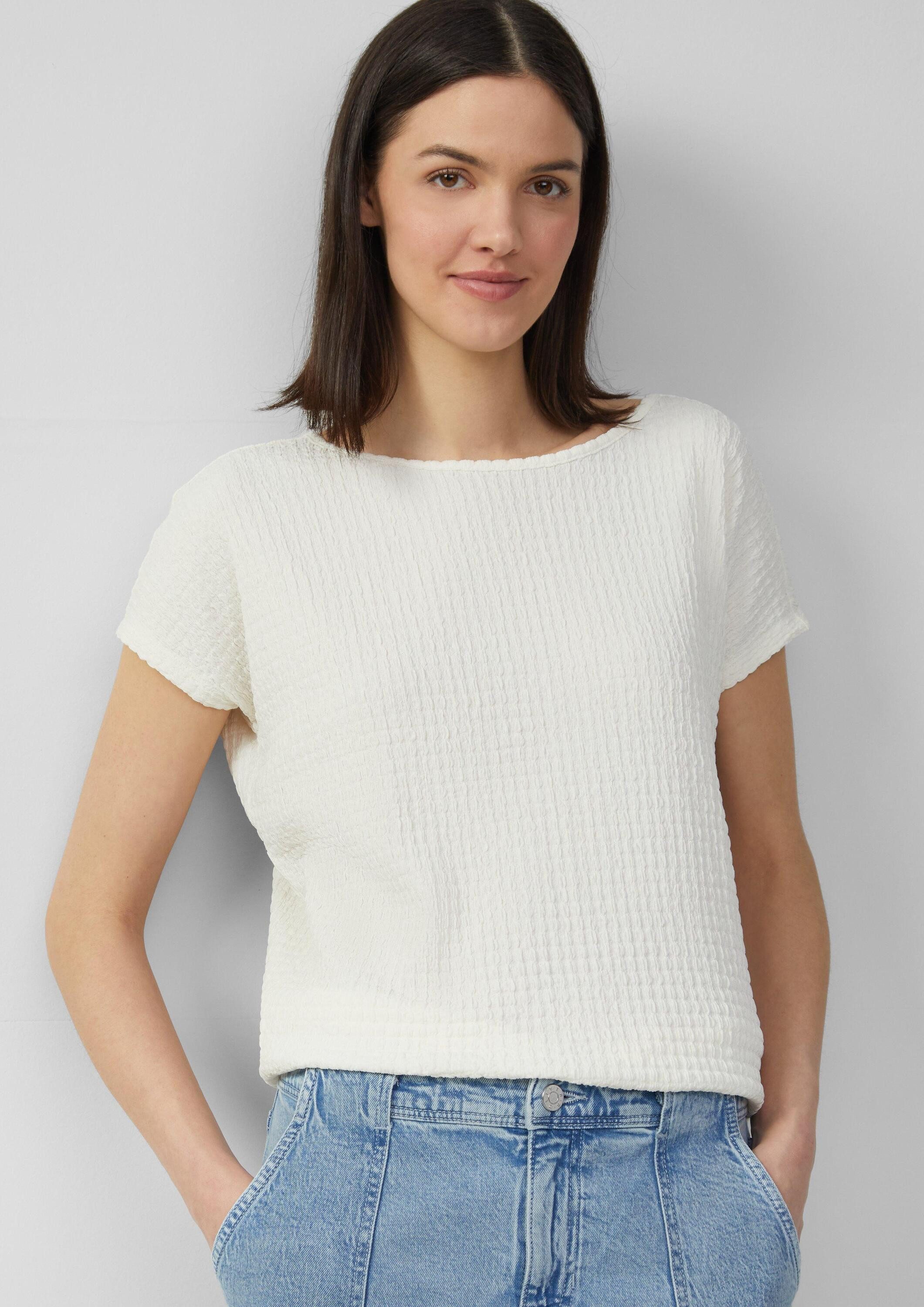 s.Oliver Kurzarmshirt T-Shirt Relaxed-Fit-Shirt in Struktur-Optik günstig online kaufen