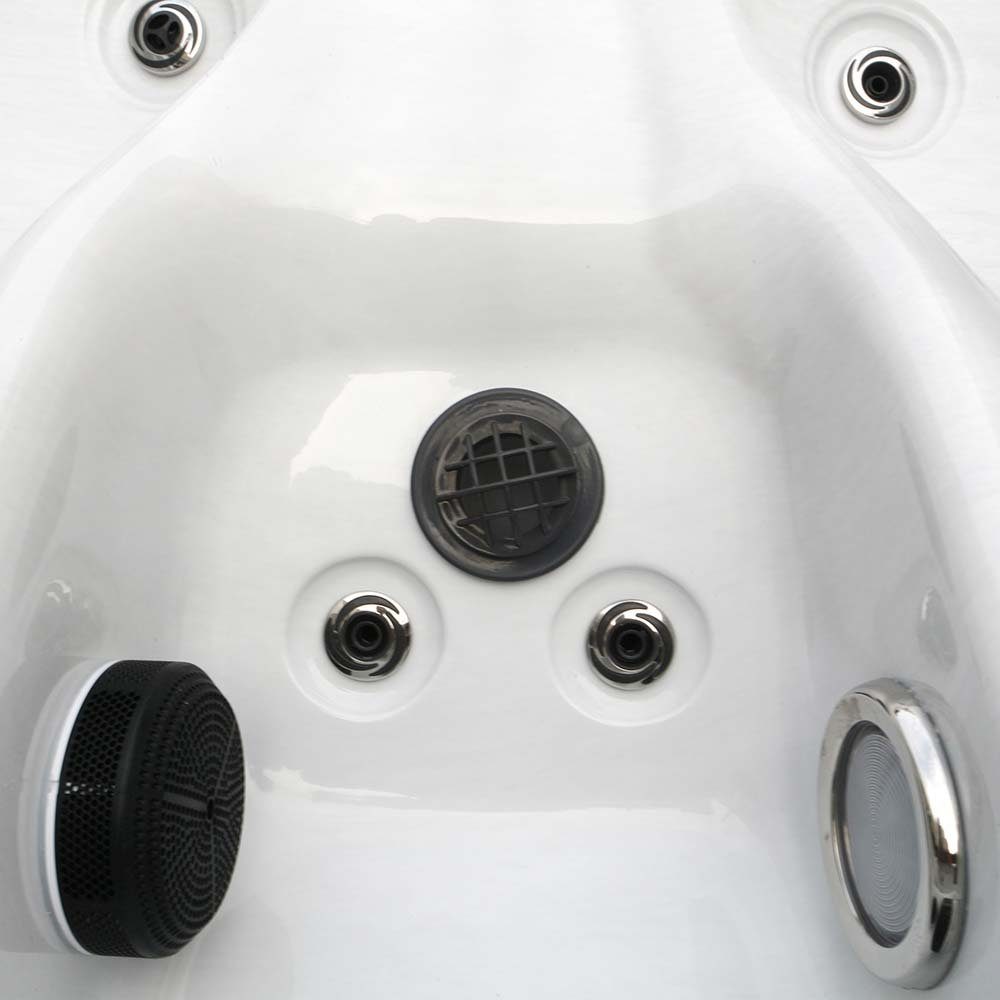HOME DELUXE Whirlpool Outdoor Whirlpool SUNSET 20 x 156 x 82 cm, (Komplettset, 1-tlg., inkl. 32 Massagedüsen, 13 Lichtquellen & Ozon-Reinigungssystem), für bis zu 3 Personen, Außen Whirlpool