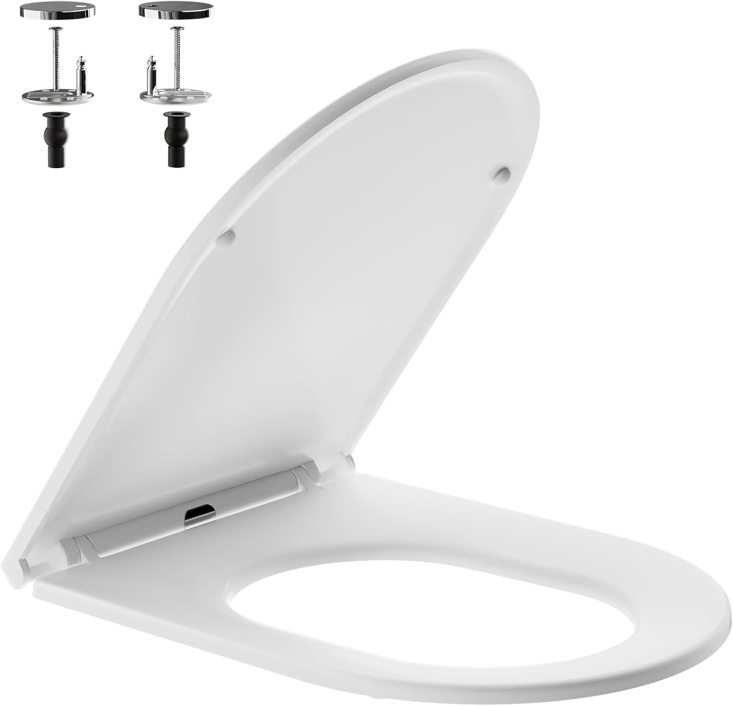 SURFOU WC-Sitz Toilettensitz D-Form mit Softclose, Quick Release, stabil & leise