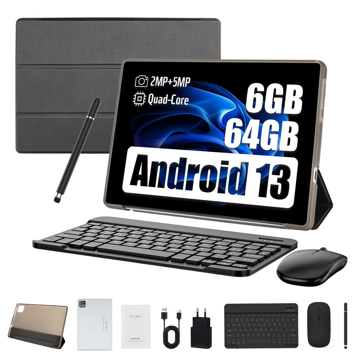 Tablet mit Maus Tastatur Stift, Weihnachtsgeschenk Geburtstagsgeschenk Tablet