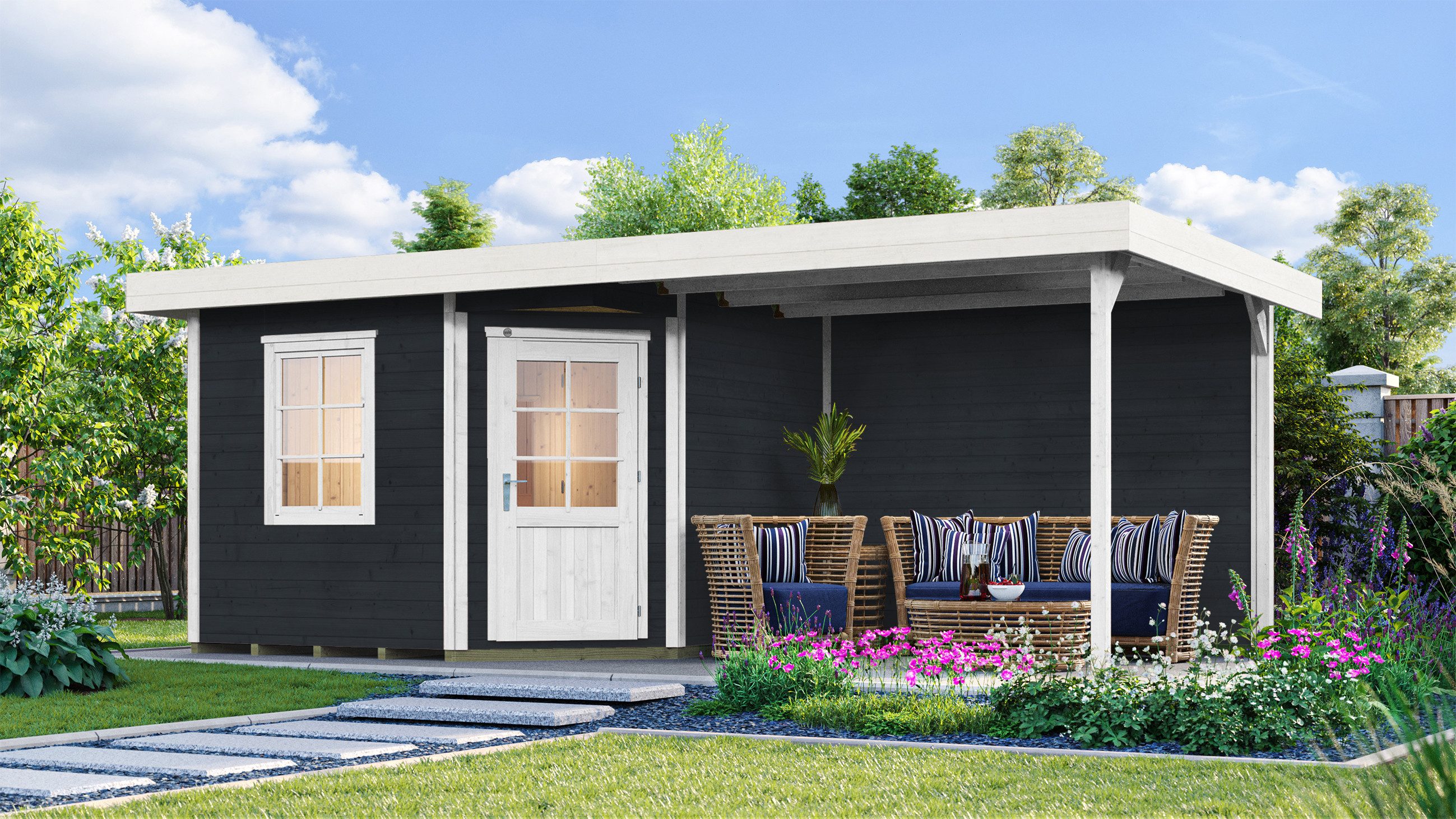 weka Saunahaus SALO 2, BxTxH: 646 x 338 x 237 cm, 28 mm, inkl. hochwertiger Elementsauna