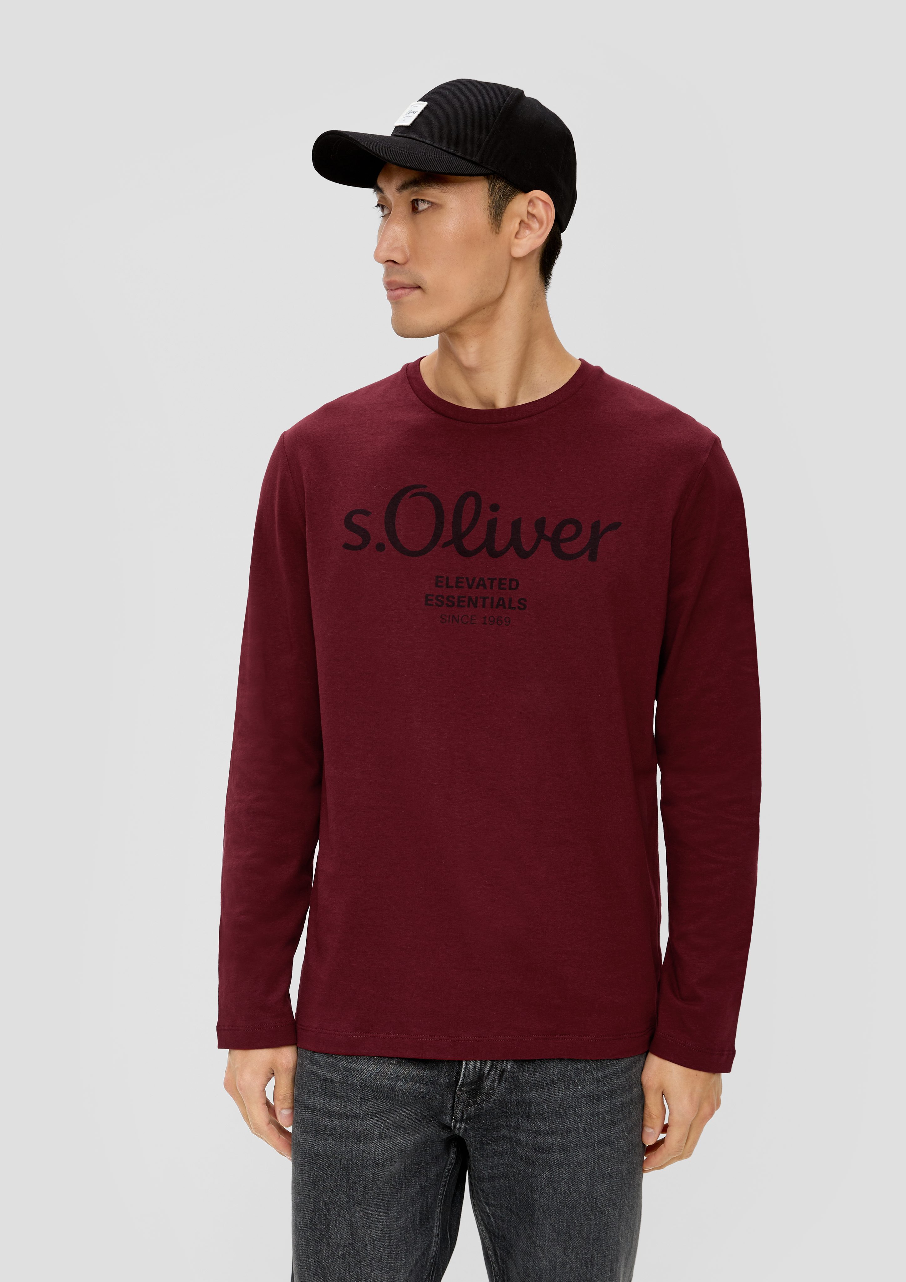 s.Oliver Langarmshirt T-Shirt bordeaux