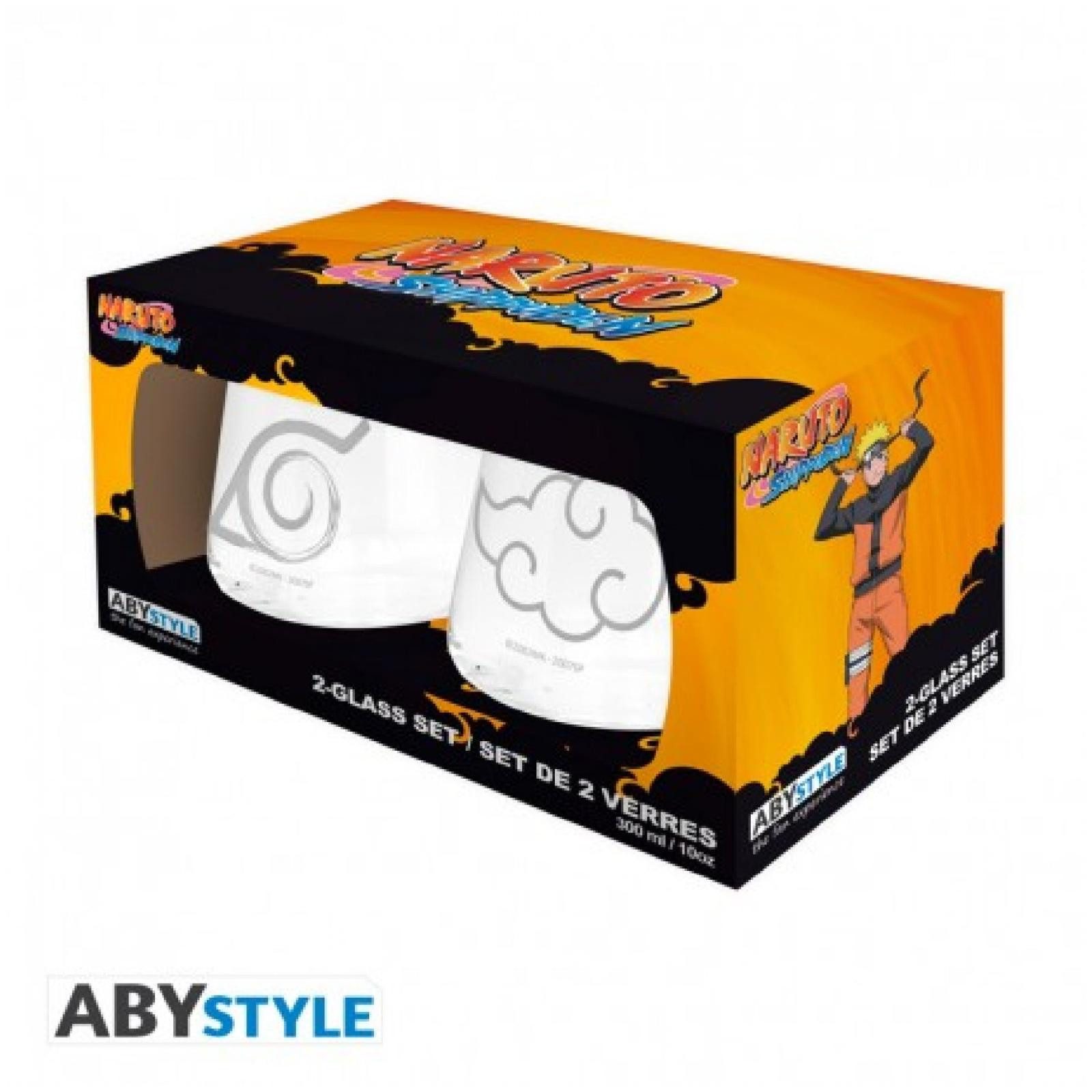 ABYstyle Tasse NARUTO SHIPPUDEN - 2 Glass Set - Konoha & Akatsuki