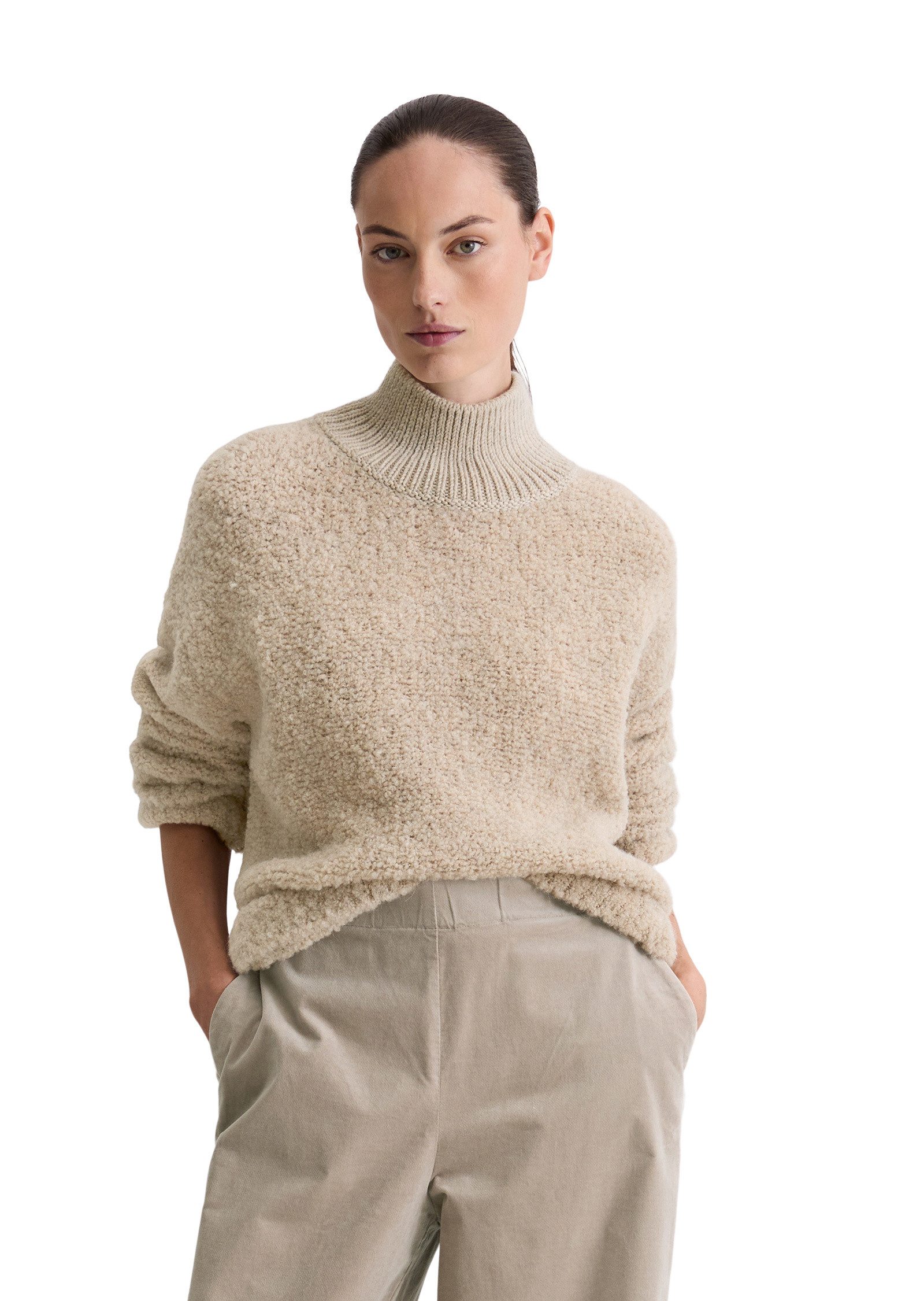 Marc O'Polo Stehkragenpullover aus Schurwolle-Alpakawolle-Mix günstig online kaufen