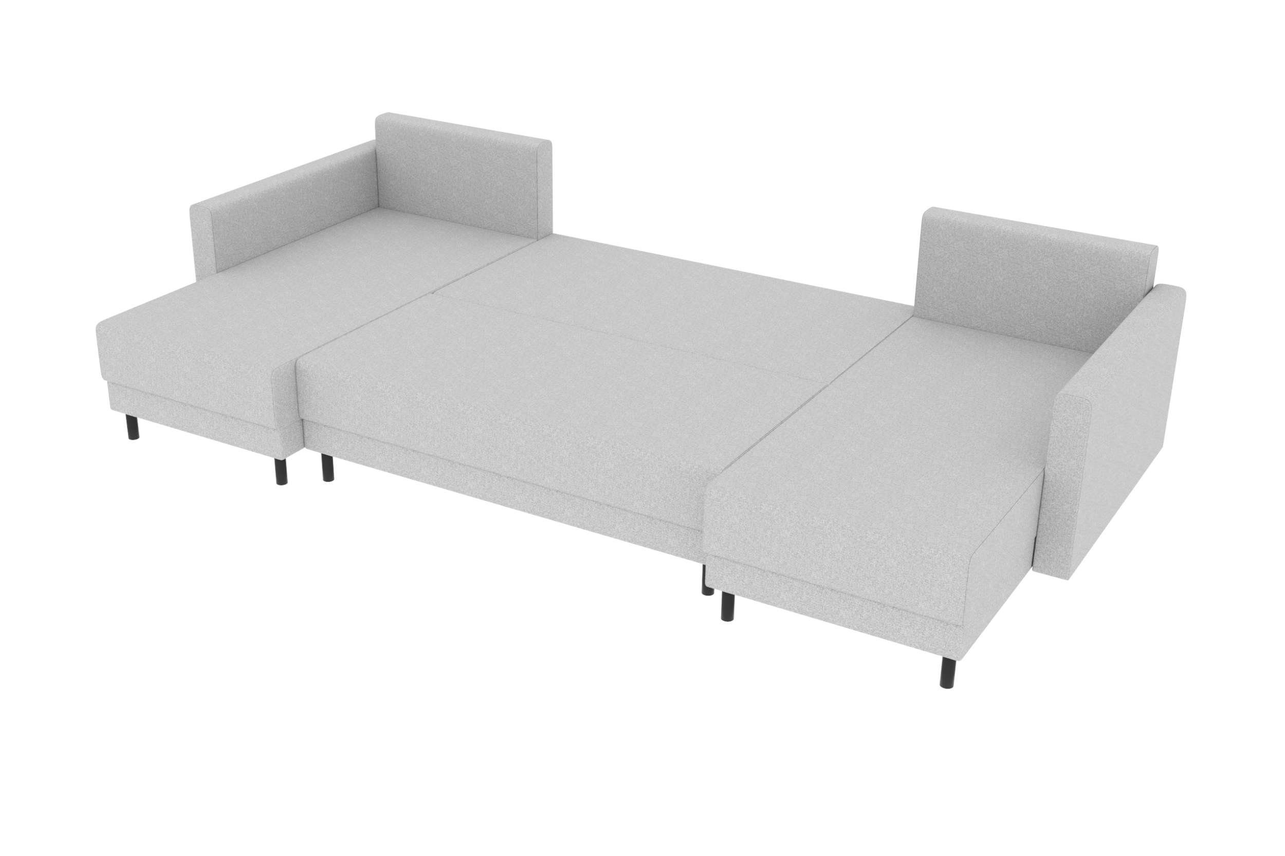 Bettkasten, Modern U-Form, mit Eckcouch, Selena, Bettfunktion, Sofa, Sitzkomfort, Design Stylefy Wohnlandschaft mit