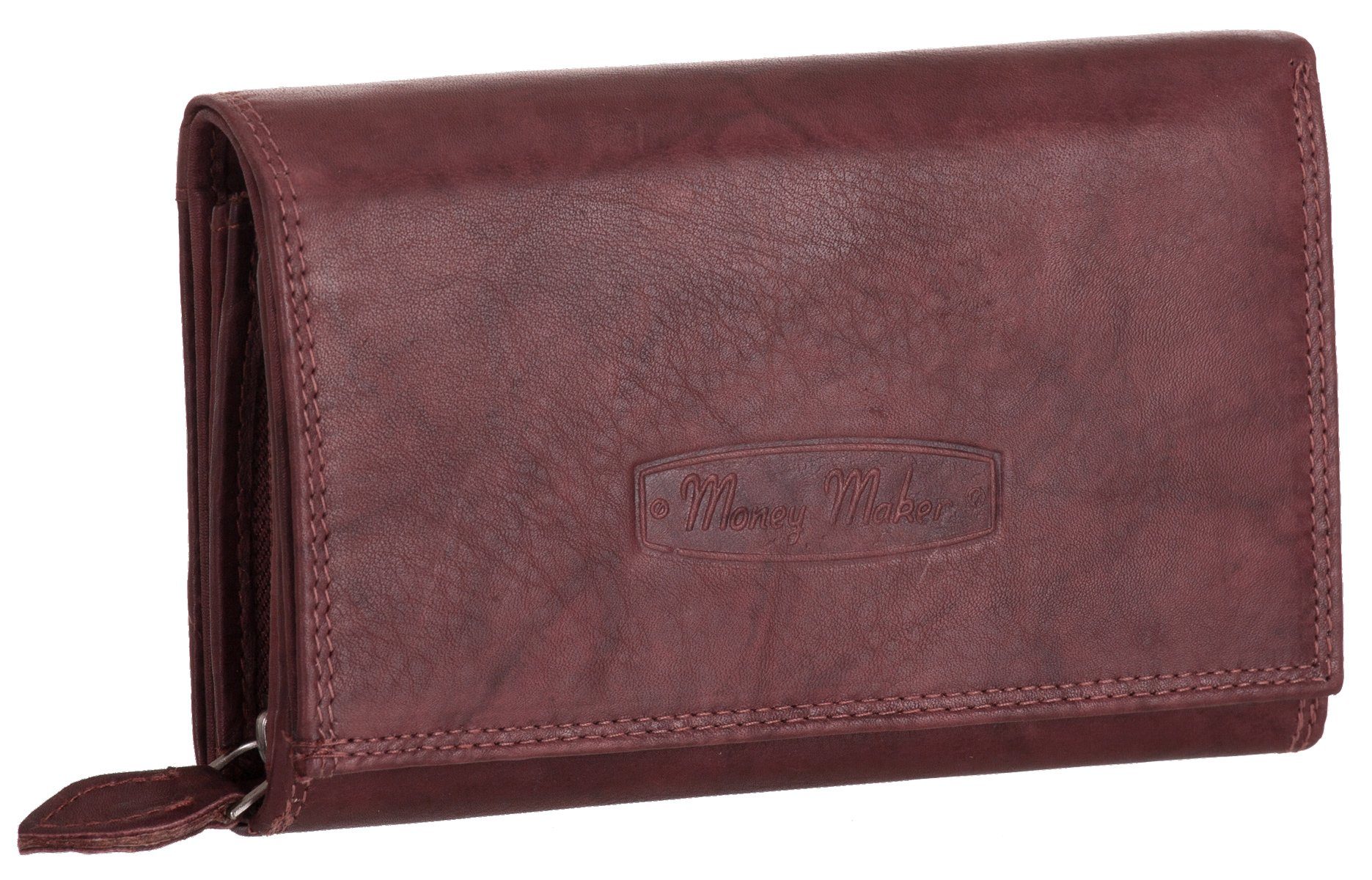 Frauen Geldbeutel Tan RFID-NFC Schutz Portmonee Große Geldbörse für Damen mit klippverschluss Portemonnaie Druckknopf Brieftasche