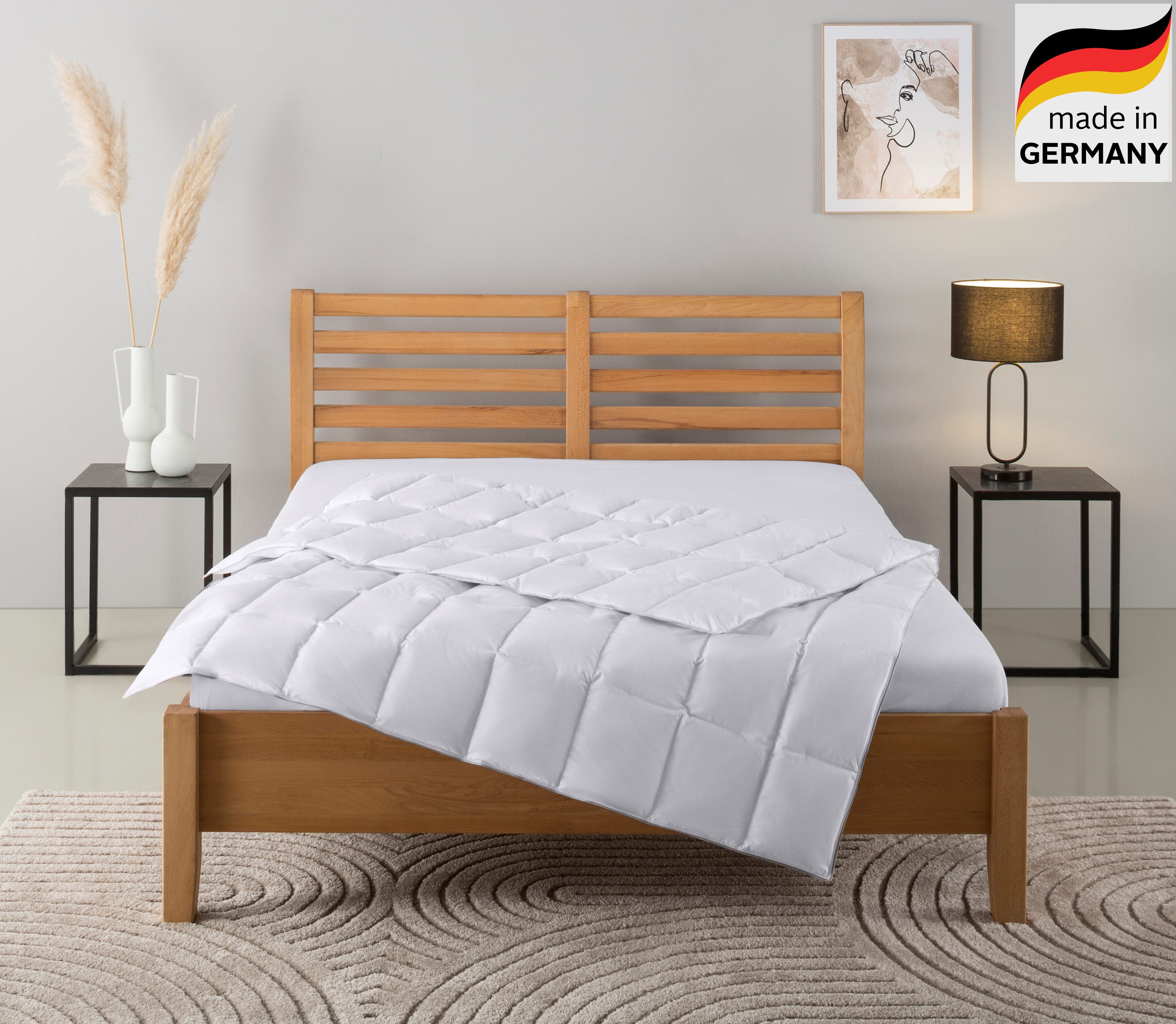 OTTO home Daunenbettdecke Tamins, Bettdecke 135x200 cm, 155x220 cm, Made in Germany, Füllung: 100% Daunen, Bezug: 100% Baumwolle, Sommer, Winter, Decke, Made in Germany, Allergiker geeignet (NOMITE)