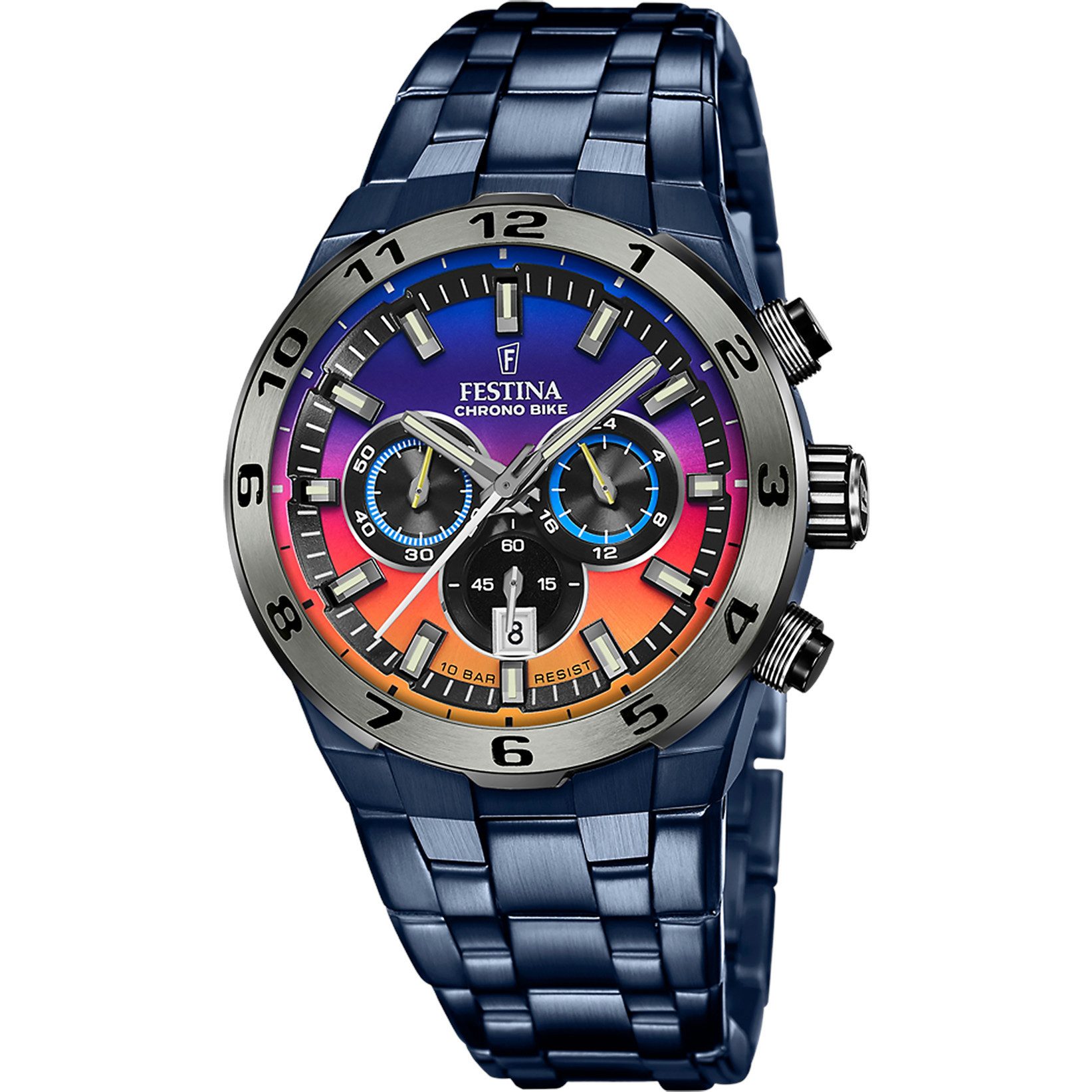 Festina Chronograph F20709/1, blau, Edelstahlband, 45 mm, Special Edition, günstig online kaufen