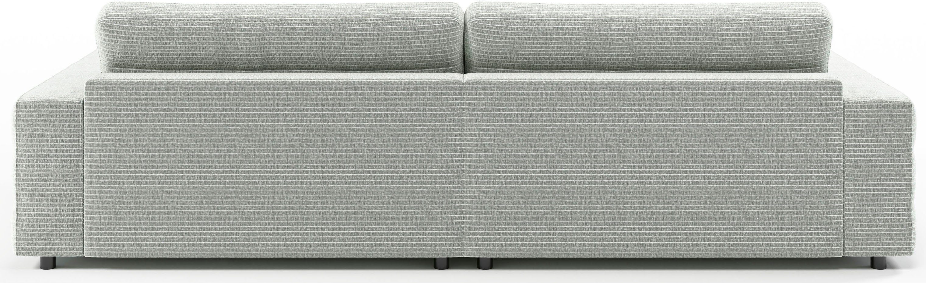 3C Candy Big-Sofa mit Quersteppung Stripes, grau feiner Lose Rückenkissen