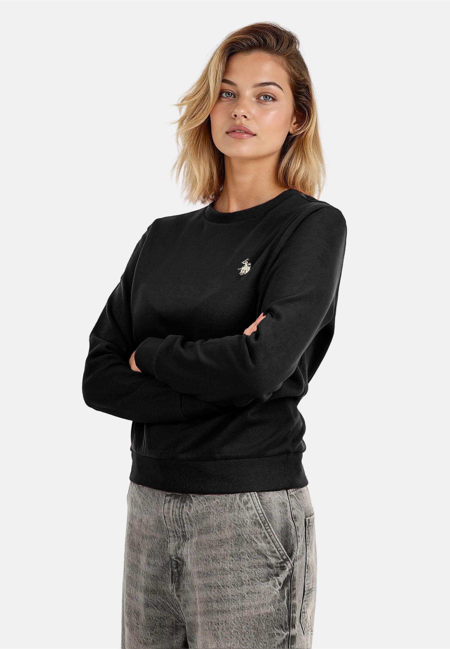 U.S. Polo Assn. Rundhalspullover Pullover USZoee – Damen Sweatshirt mit Run günstig online kaufen