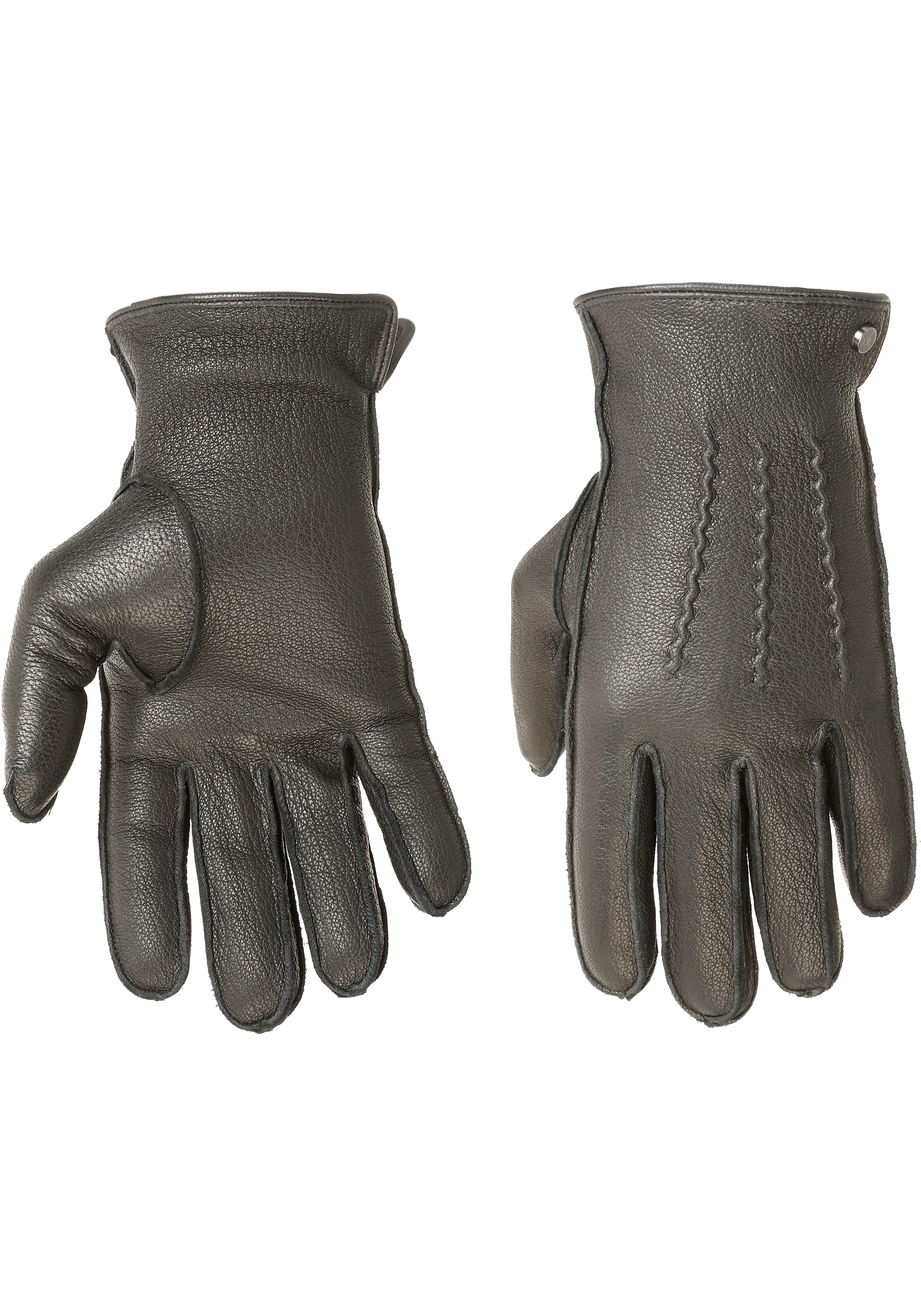PEARLWOOD Lederhandschuhe Luke - Wärmeregulierend, Wasserabweisend und black Atmungsaktiv, Wind