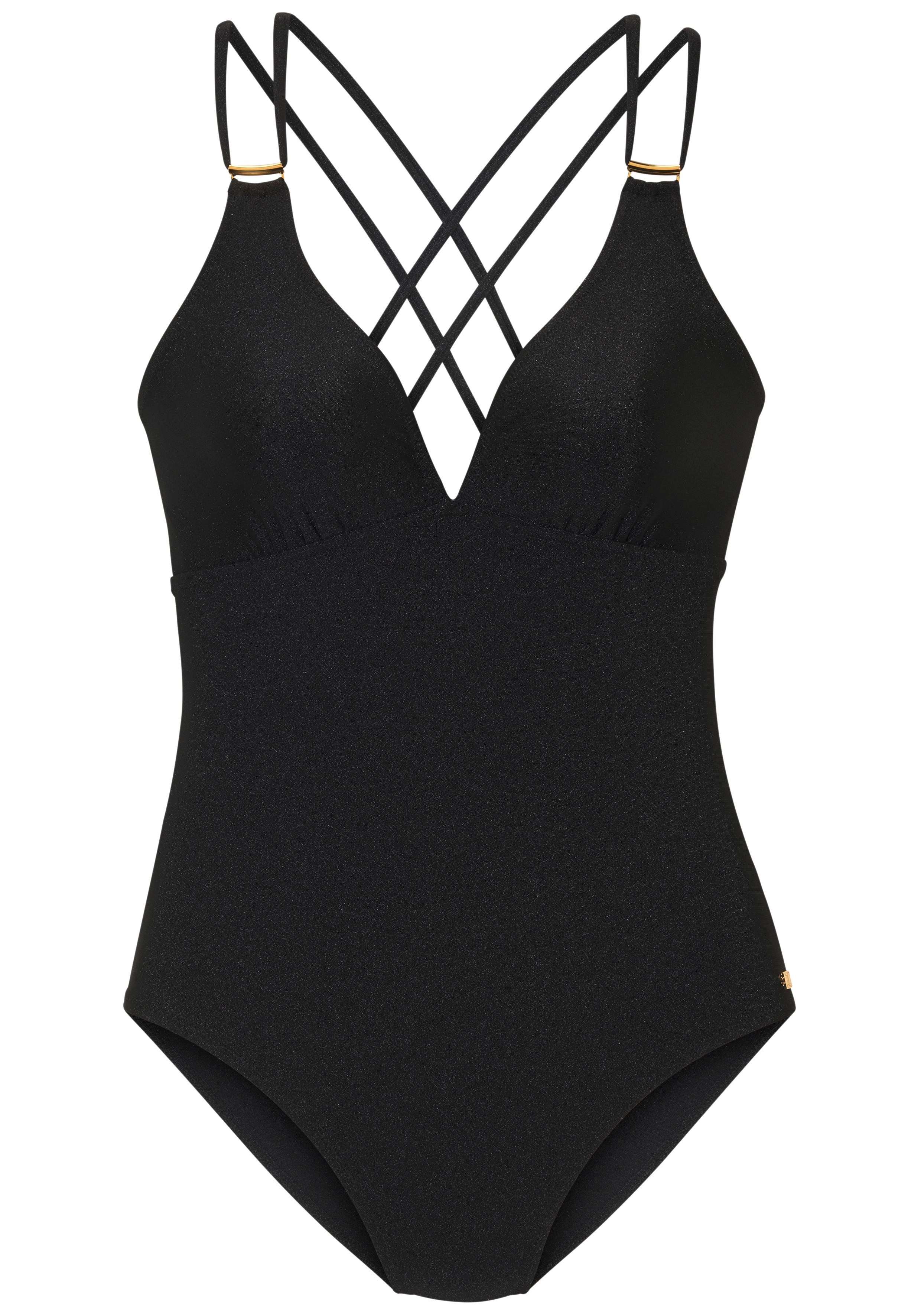 JETTE Badeanzug Giulia mit goldfarbener Glanzbeschichtung und Accessoires günstig online kaufen