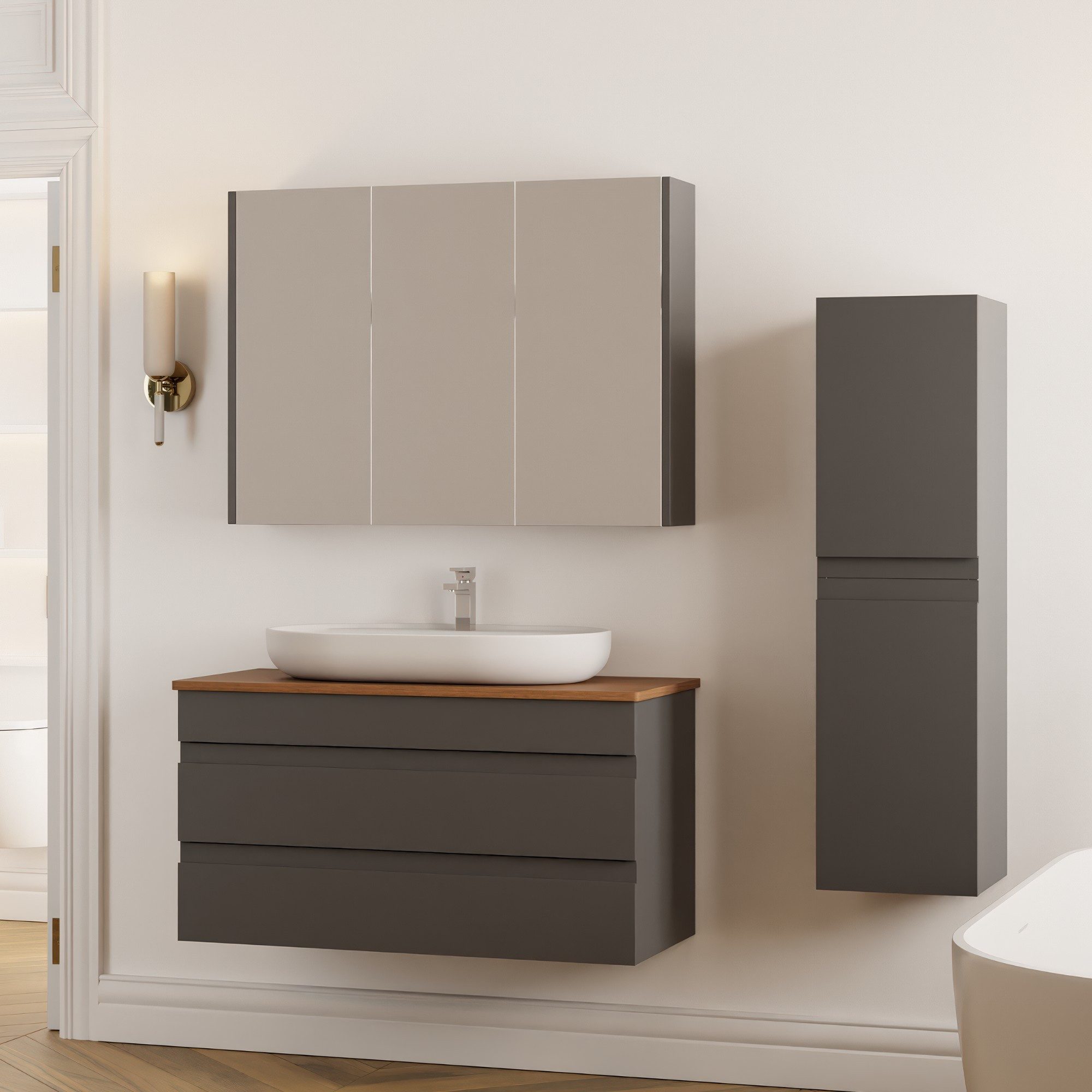 Karen Badmöbel-Set Badmöbel Set Lara Konsole, (Komplett-Set, Standartmäßig günstig online kaufen