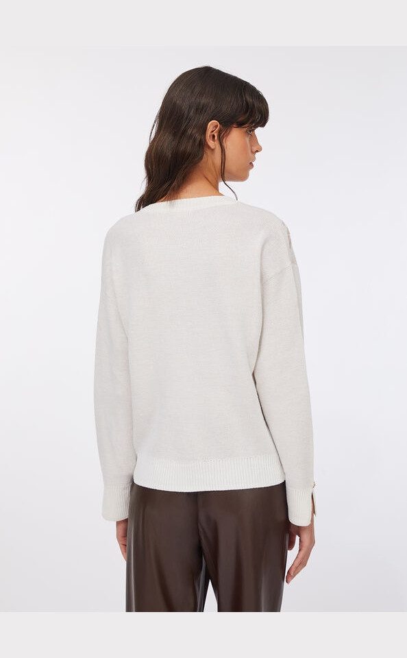 Liu Jo Strickpullover - Damen Strickpullover mit Jacquard - Wollpullover mit Strass & Nieten