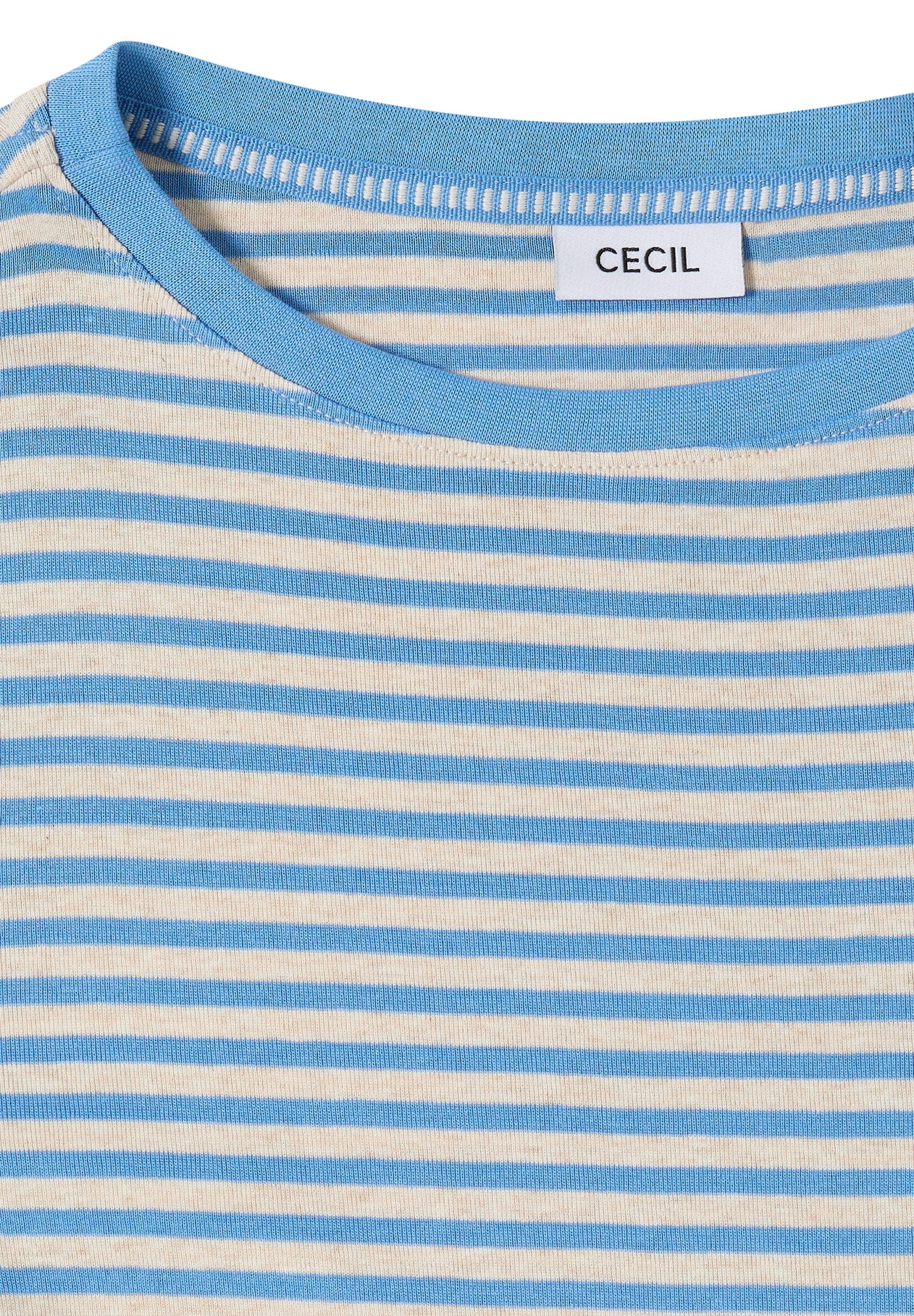 CECIL Langarmshirt TOS Basic Melange Stripe T-Shi günstig online kaufen