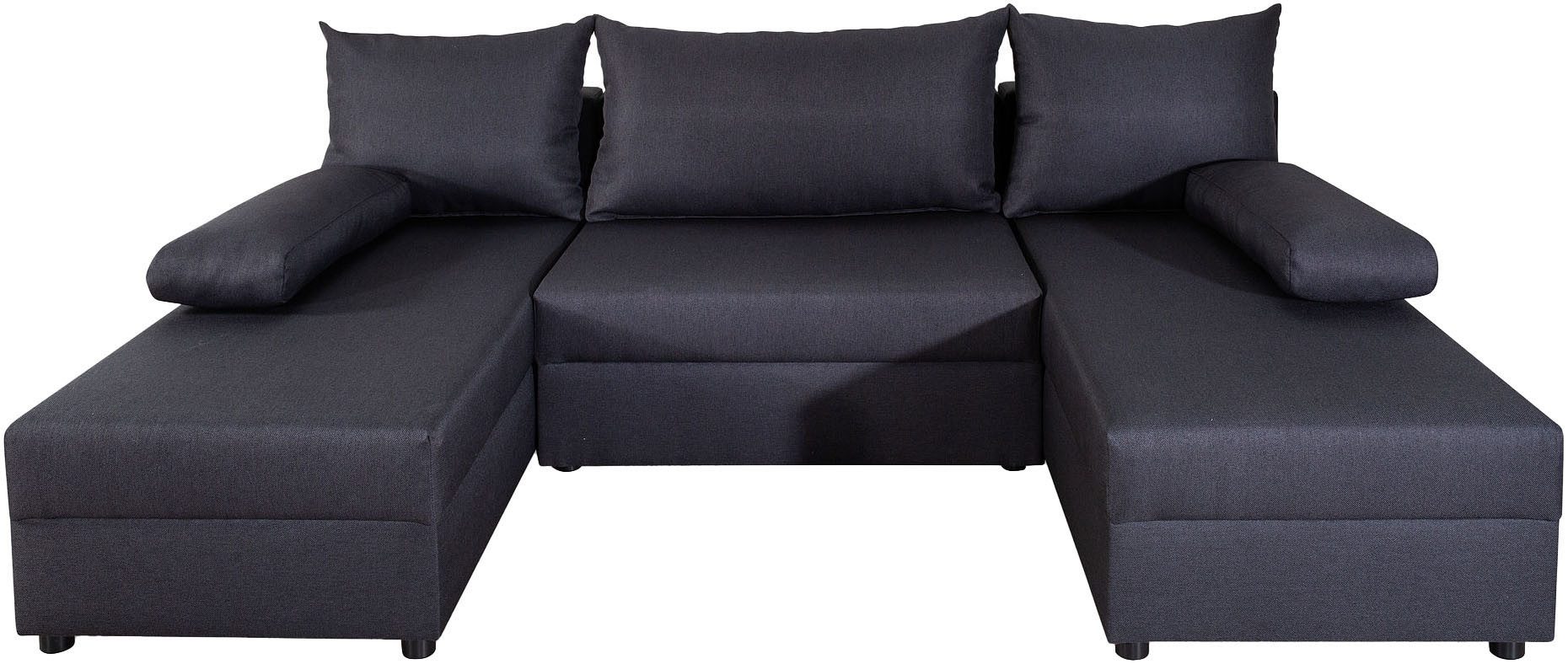 COLLECTION AB Wohnlandschaft Pico U-Form, B: 252 cm, Schlaffunktion, Bettkasten & 2 Zierkissen