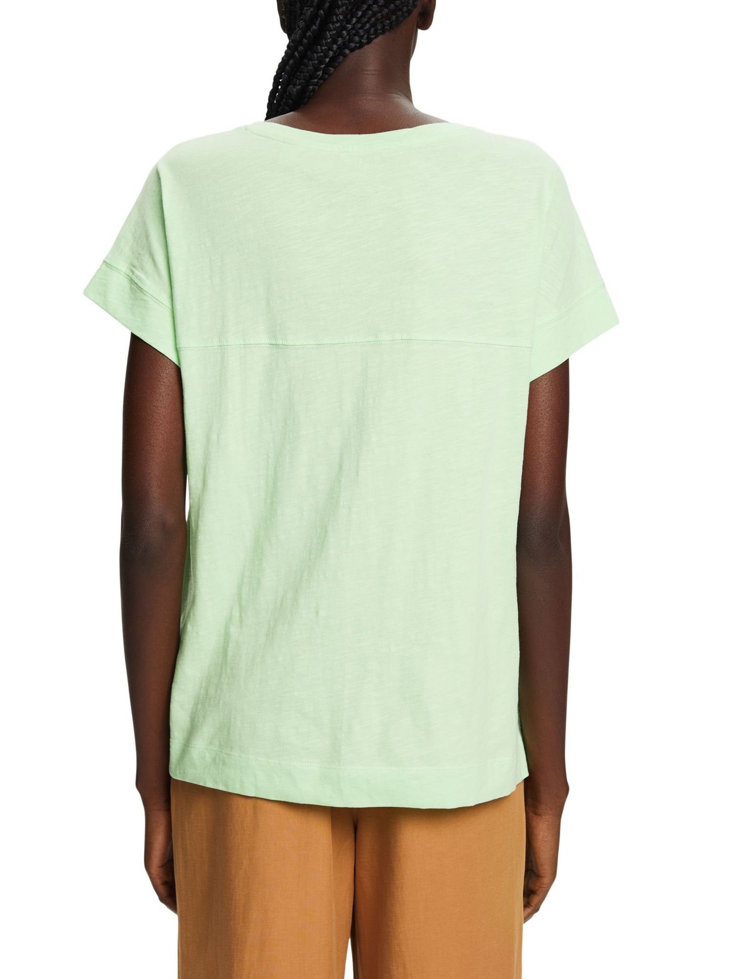 Esprit T-Shirt V-Ausschnitt mit (1-tlg) CITRUS Baumwoll-T-Shirt GREEN