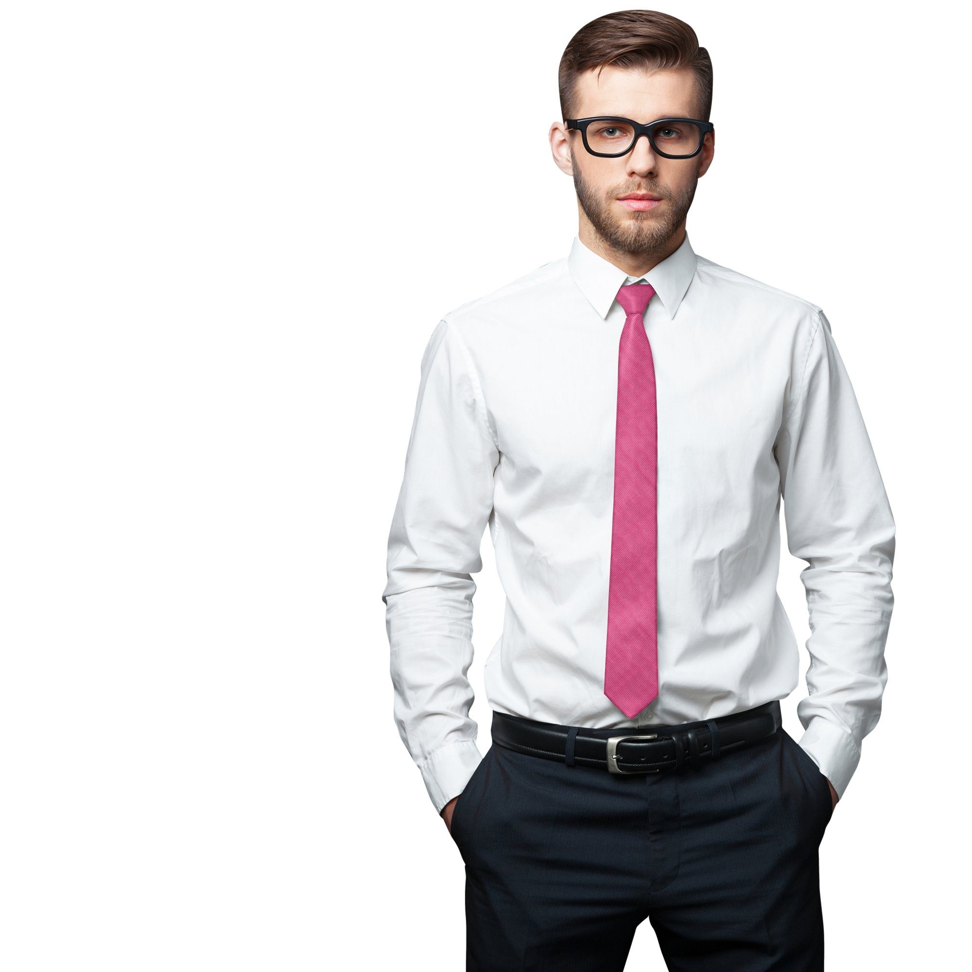 GASSANI Krawatte Schmale Männer Slim-Fit Gestreifte Uni Rips Rippen Herren-Krawatte (1-St., Businesskrawatte, Feine Streifen) Männer-Schlips, Seide-Touch, moder – Bild 2 von 3