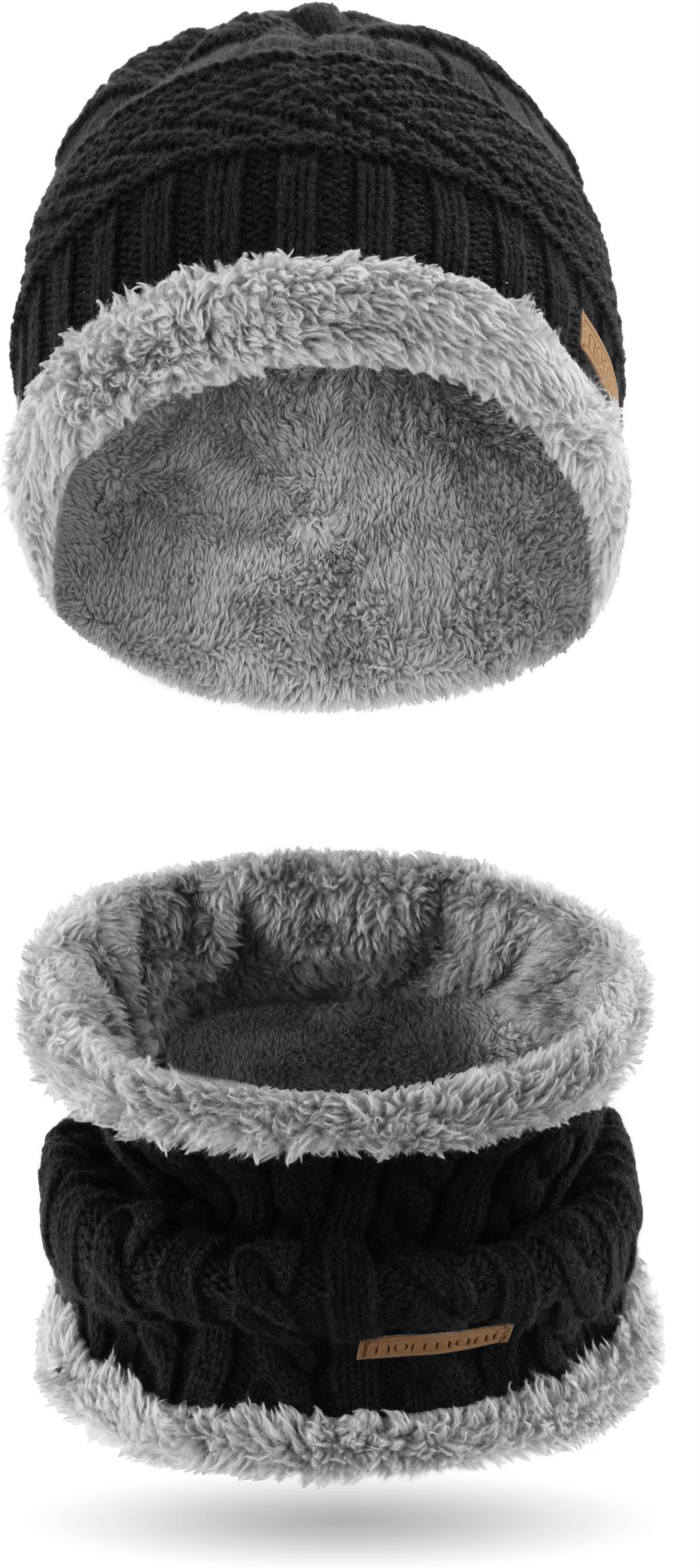 Strickmütze Kebili Winterset mit Fell