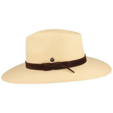 Breiter Strohhut Breiter Panama-Hut mit Leder-Garnitur & UV-Schutz 50