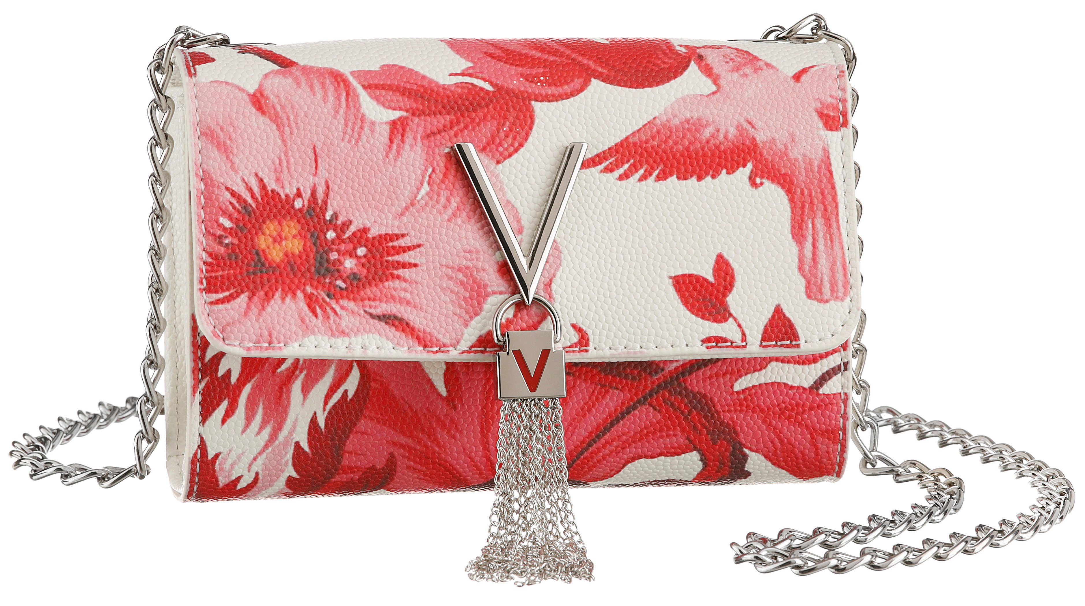 VALENTINO BAGS Clutch DIVINA PRINT, mit dekorativem Anhänger Rosso / Multicolor