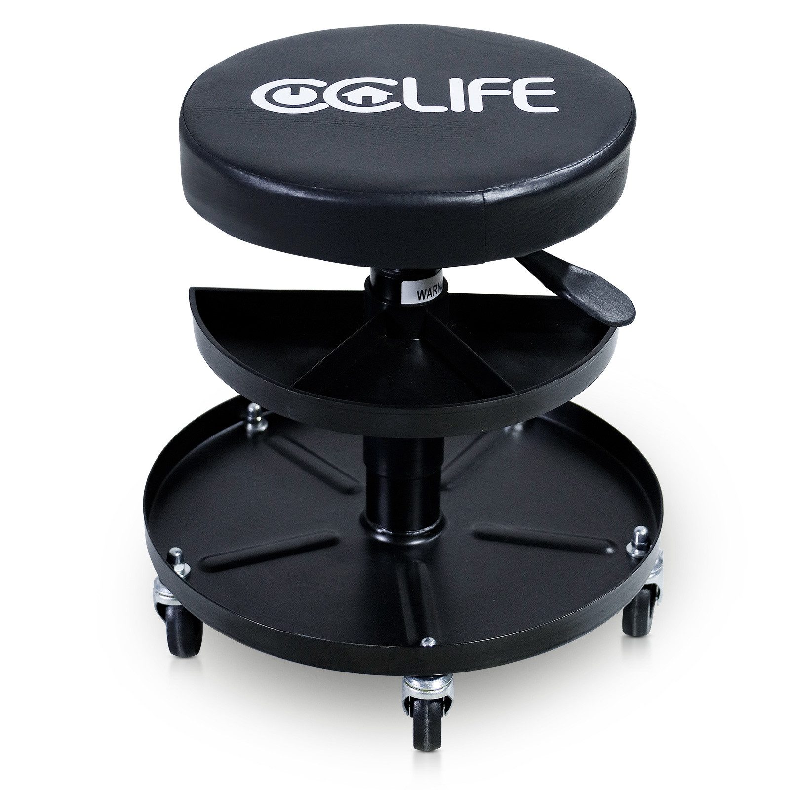 CCLIFE Вращающийся табурет Werkstatthocker Höhenverstellbar Werkstattstuhl 380-500 mm 150kg