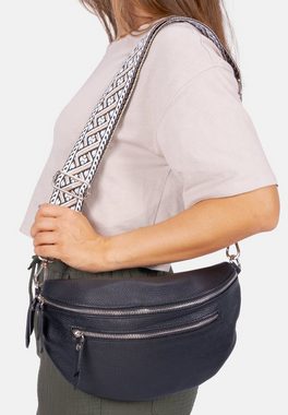 Seasons of April Umhängetasche Crossbody Bag Ella, Große Umhängetasche aus 100% Leder mit breitem Gurt und 2 Zipper