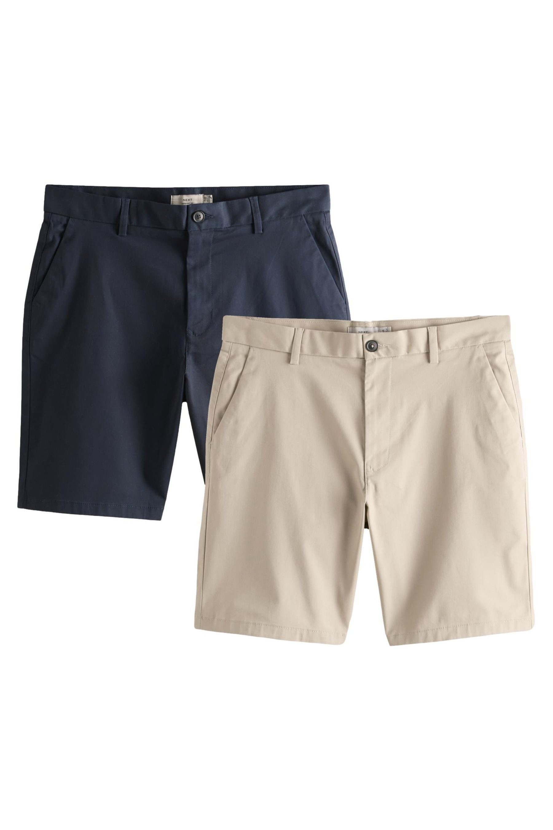 Shorts Straight Fit Stretch-Chinoshorts, 2er-Pack