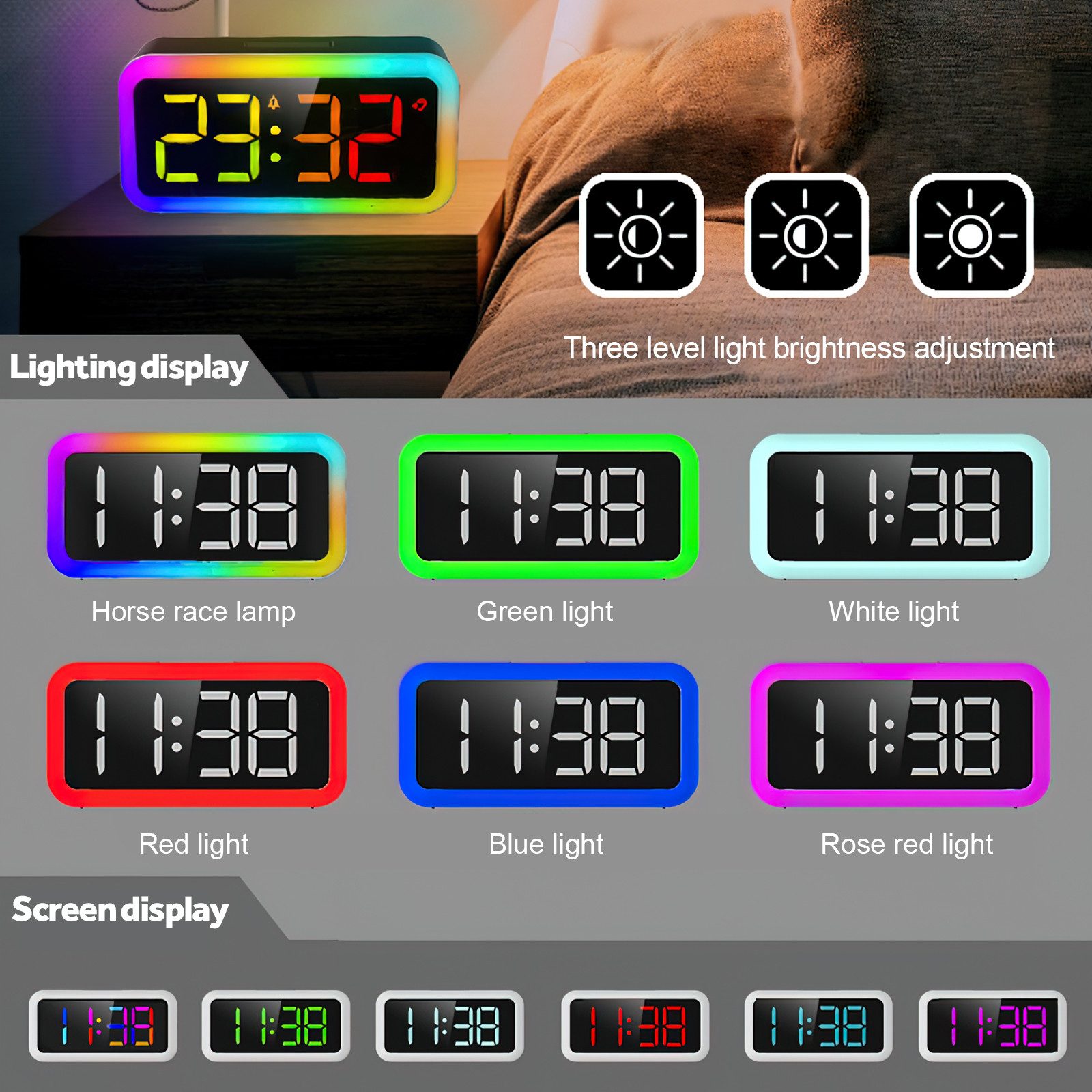 BlingBin Wecker Digital Kinderwecker mit RGB-Nachtlicht, günstig online kaufen