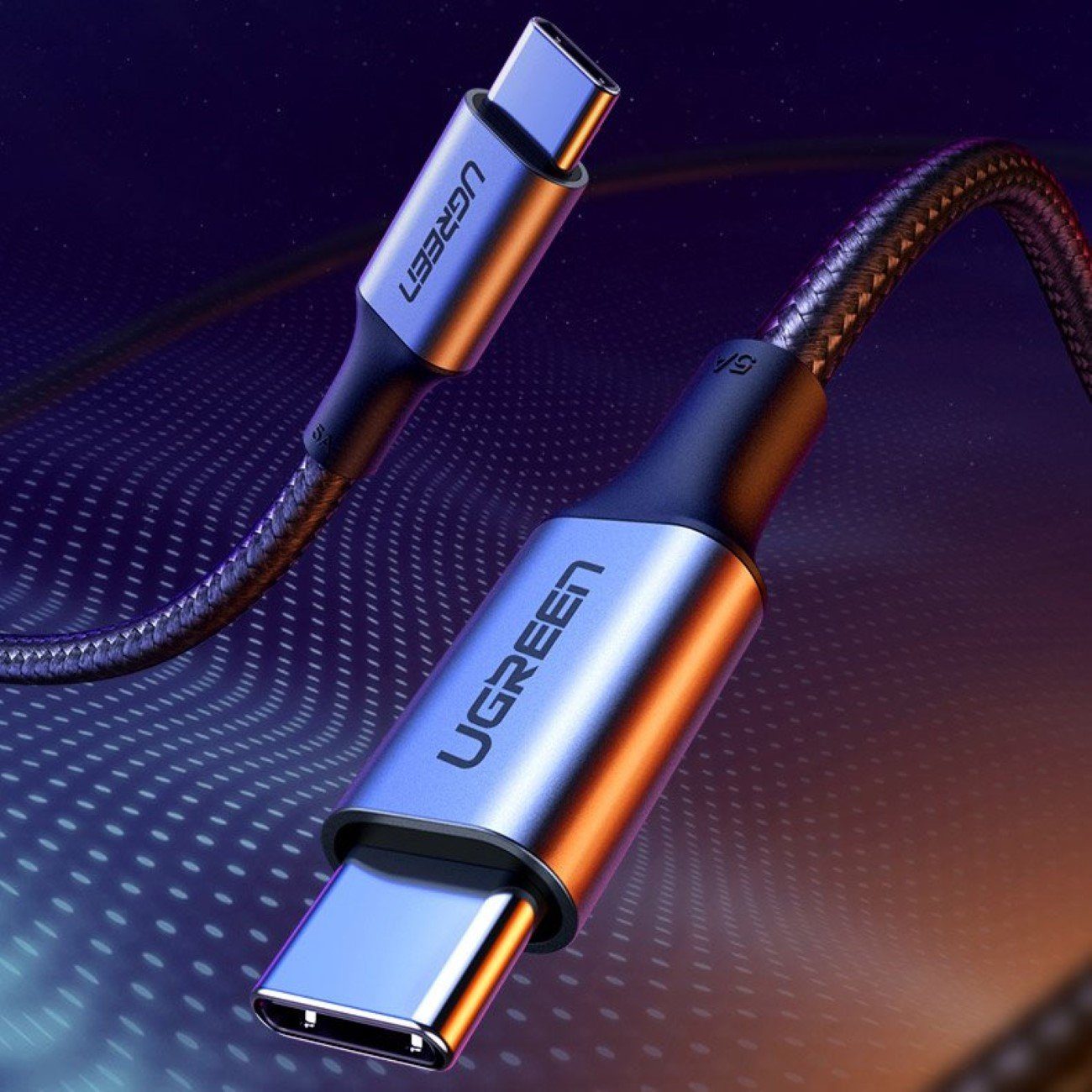 UGREEN Kabel USB Typ C 100 W Power Delivery Quick Charge 3.0 Kabel grau Smartphone-Kabel, (200 cm) – Bild 4 von 5