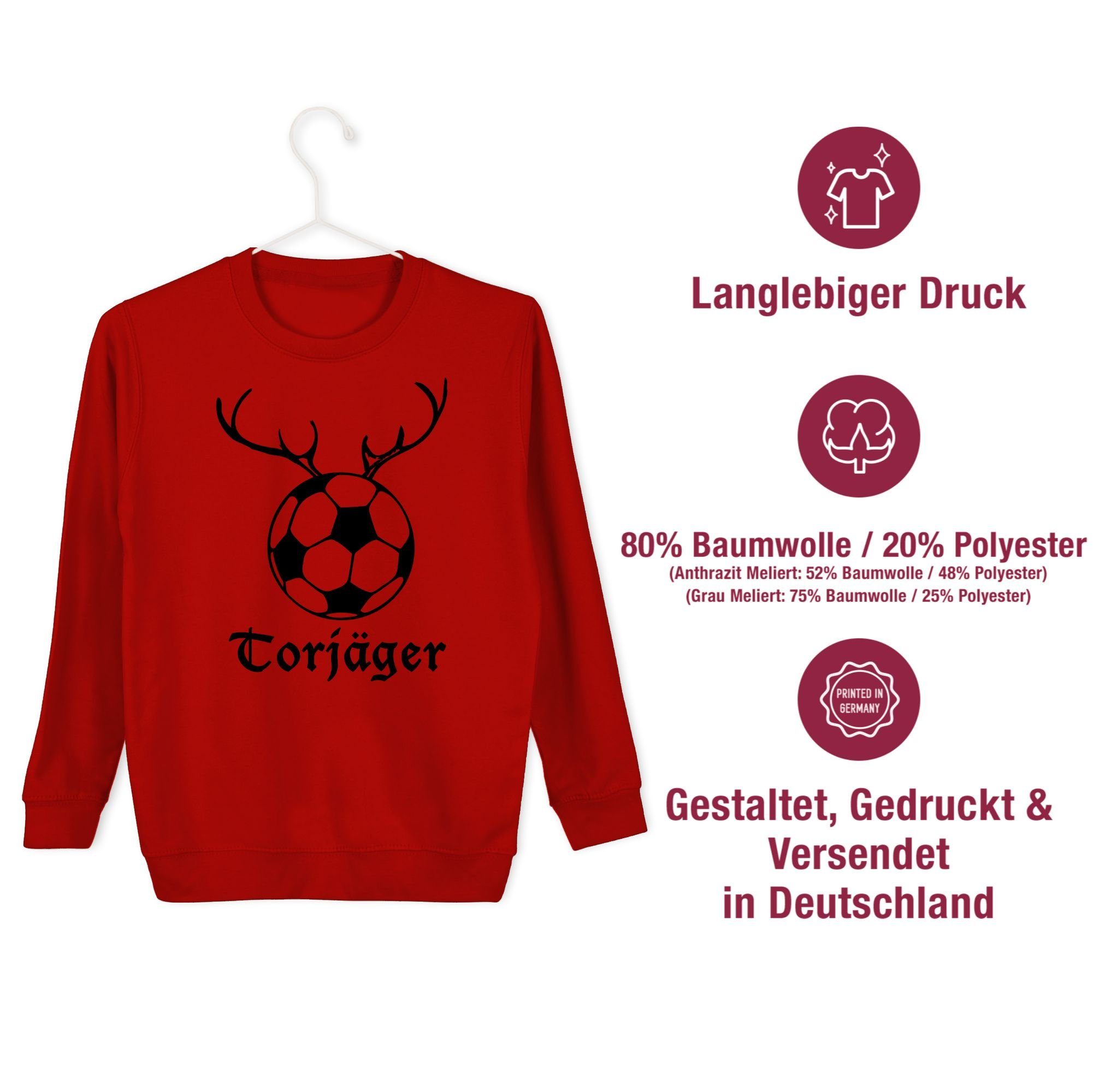 Fussball Sweatshirt EM Shirtracer Torjäger Rot Kinder 3 2024