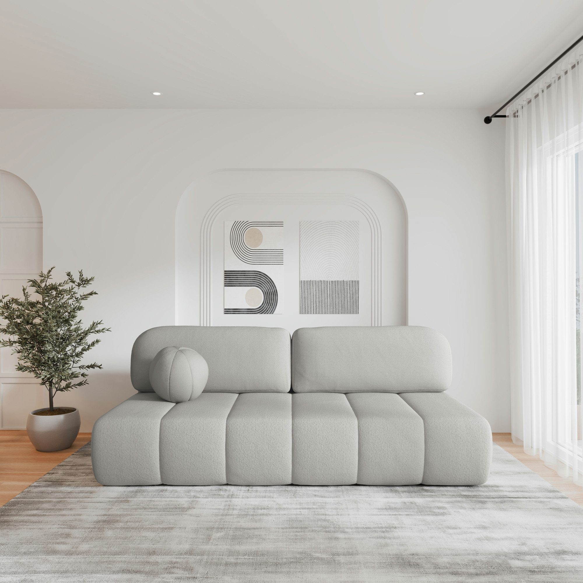 MOEBLO Sofa Fluffy aus Bouclé, Bequemes günstig online kaufen