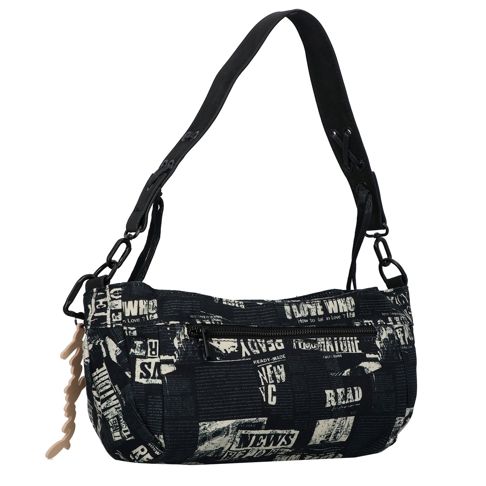 Desigual Schultertasche Newspaper, Polyurethan