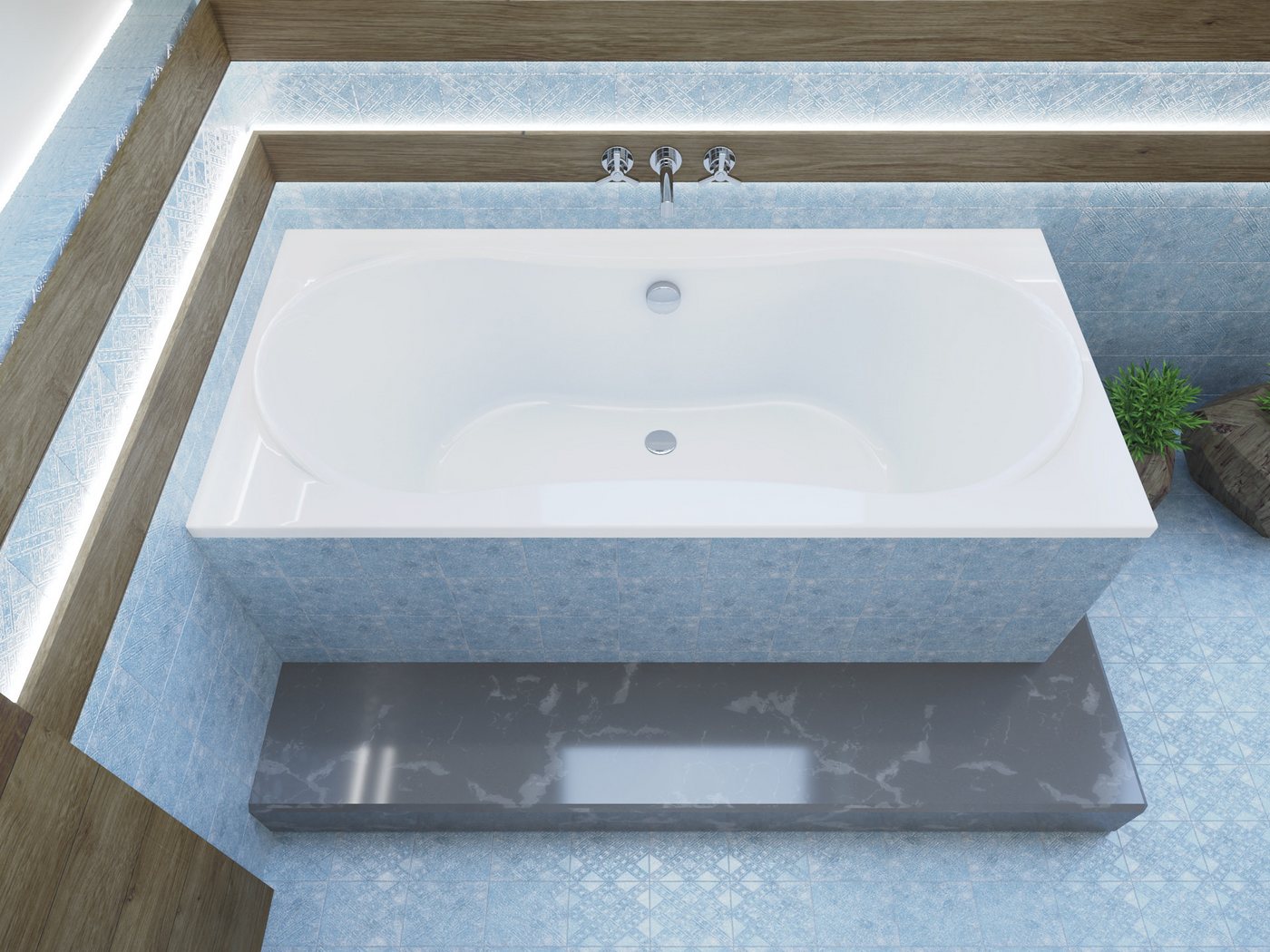 Thumbnail - KOLMAN Badewanne Rechteck Long 180x80, Ablaufgarnitur & Füße GRATIS