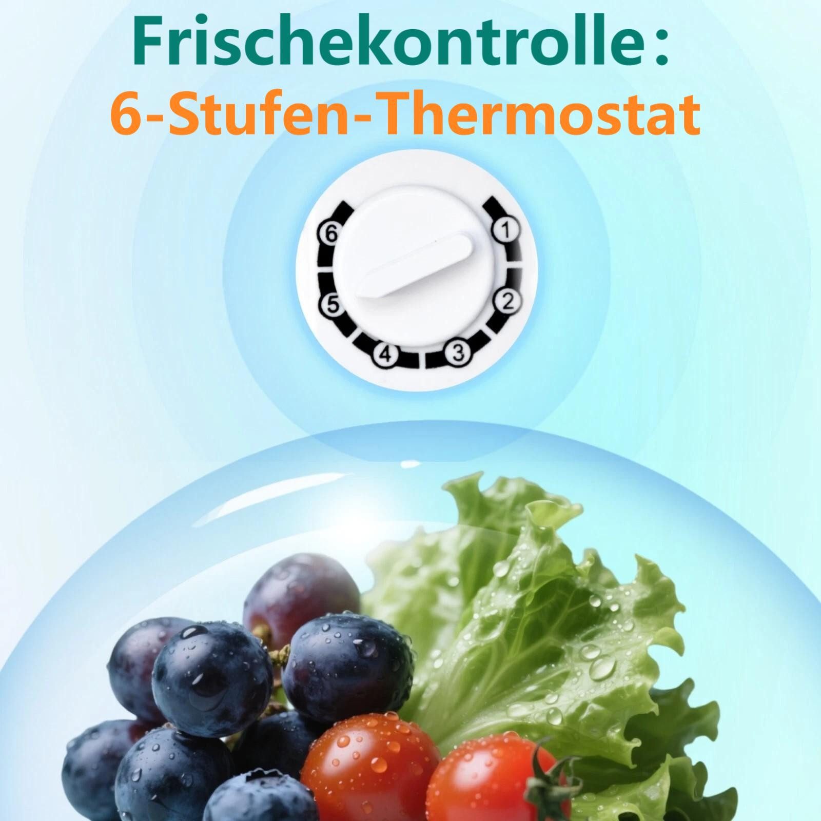 Smad Table Top Kühlschrank reversibler Einzeltür Mini-Kühlschrank DSF-48D6E, 51 cm hoch, 45 cm breit, 6-stufigem Thermostat Kühlfach, 39 dB, für Schlafzimmer/Bü – Bild 5 von 5