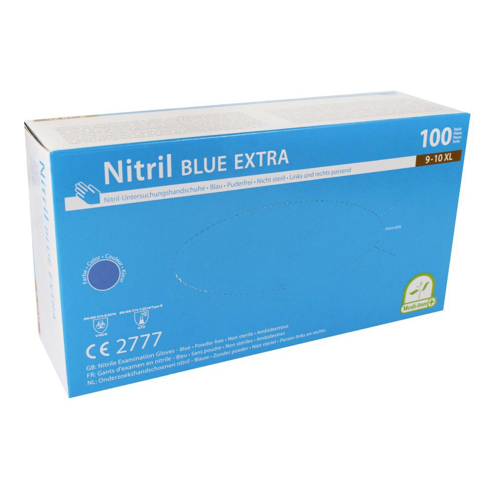 Medi-Inn Nitril-Handschuhe Nitril blue extra Einmalhandschuhe puderfrei AQL: 1.5