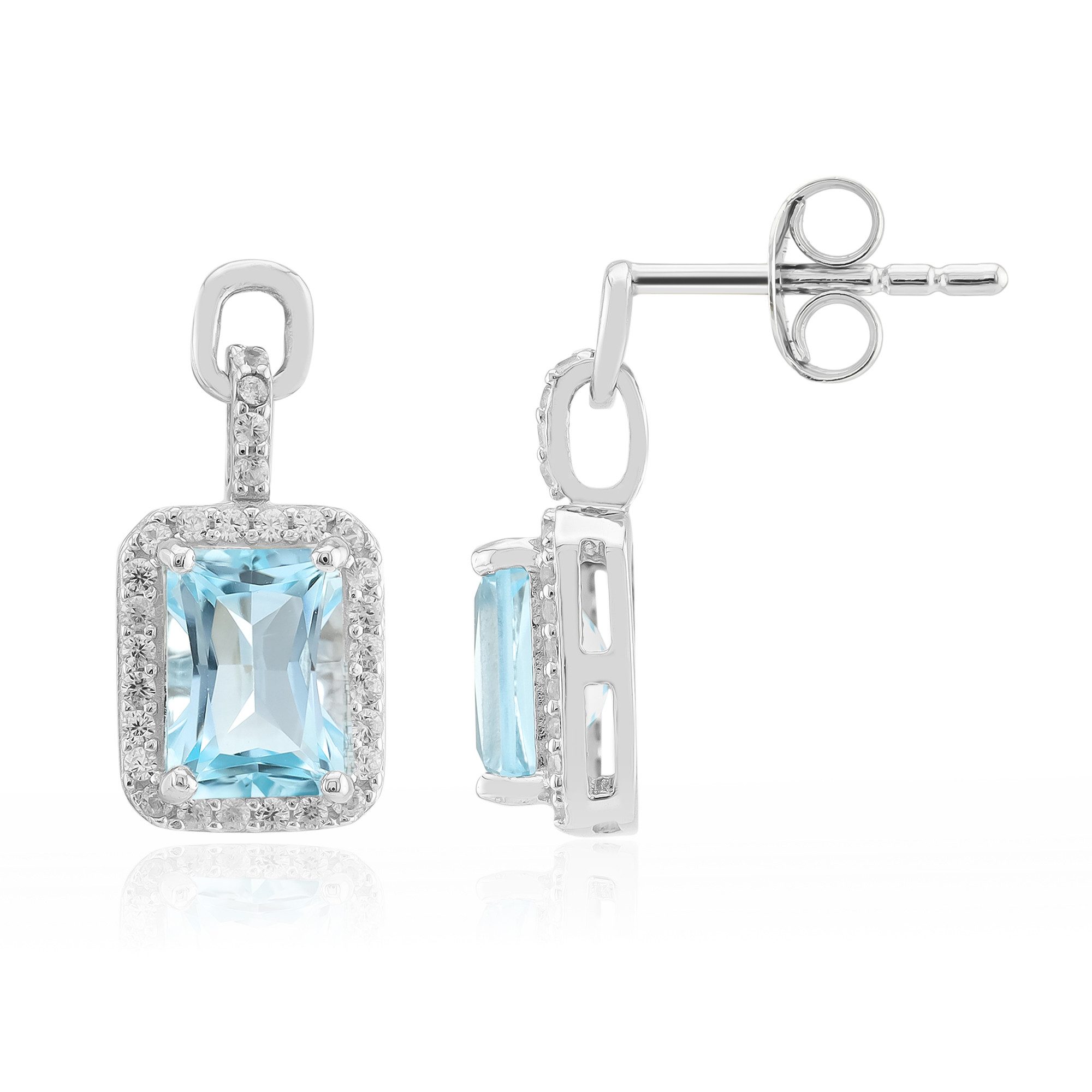 Cavill Ohrring-Set Himmelblaue Topas-Ohrringe aus Silber, Brasilien, 2,44 Karat (2-tlg)