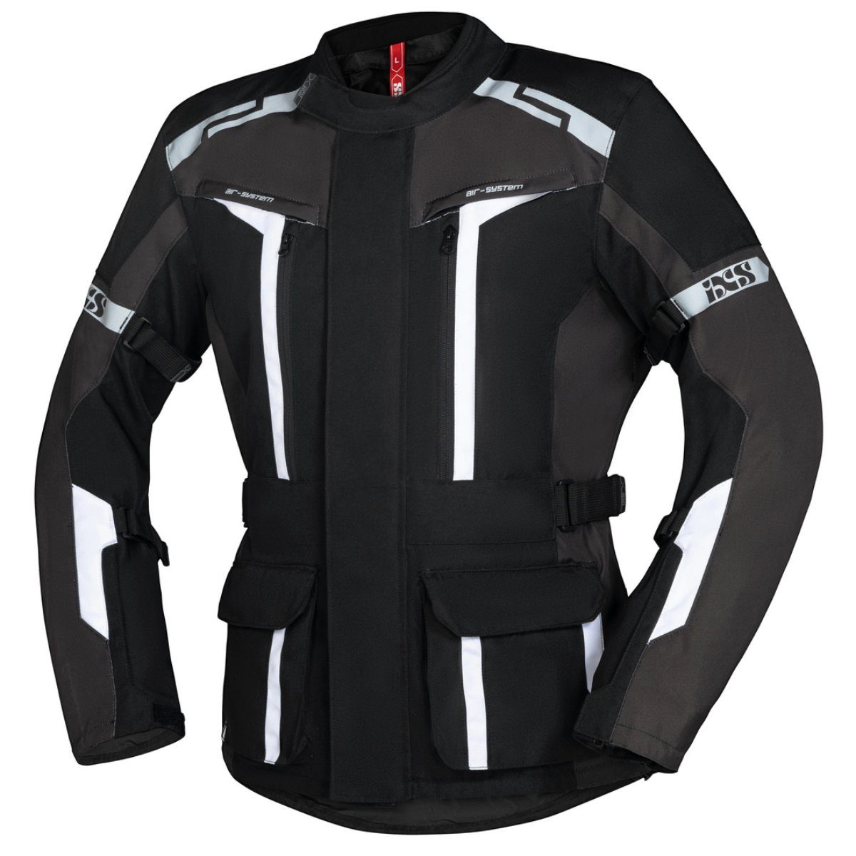 IXS Motorradjacke Evans-ST iXS Black/Grey/White 2.0 grau / Herren schwarz / weiß Textiljacke