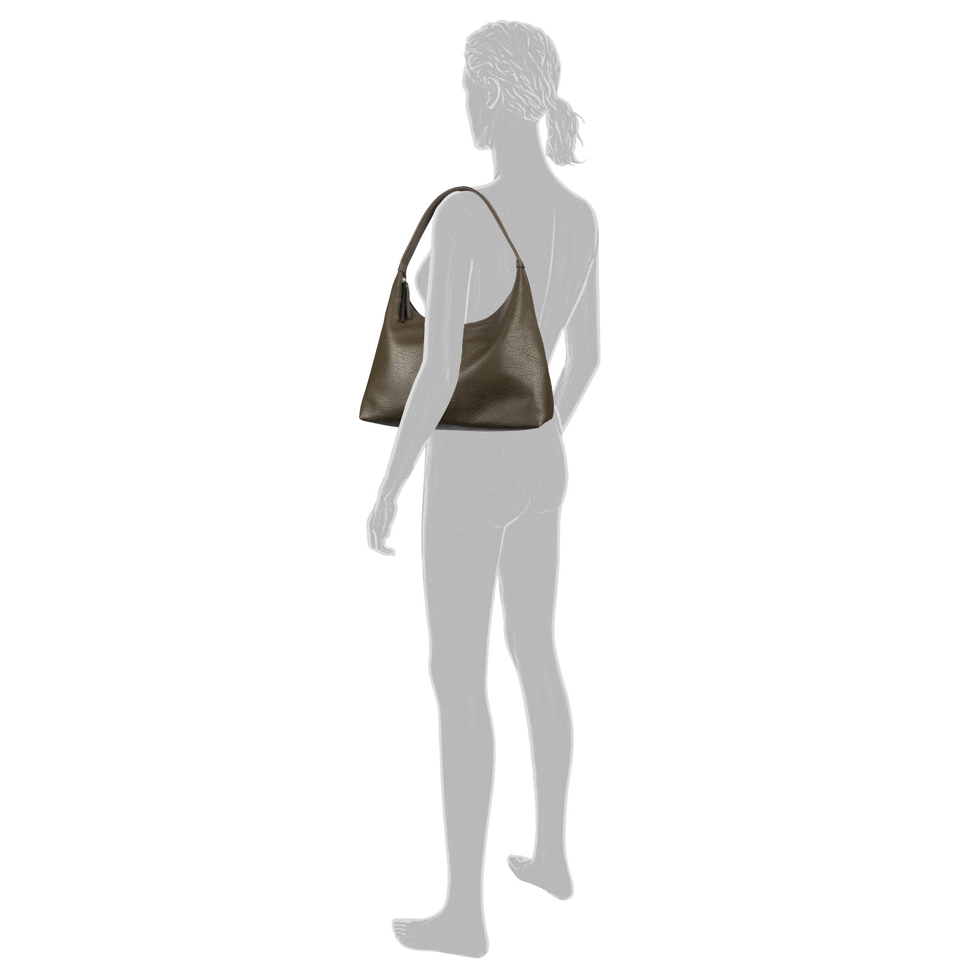TOM TAILOR Hobo Evelina, aus weichem Lederimtitat in lässiger Trapezform mit dekorativen Seiten